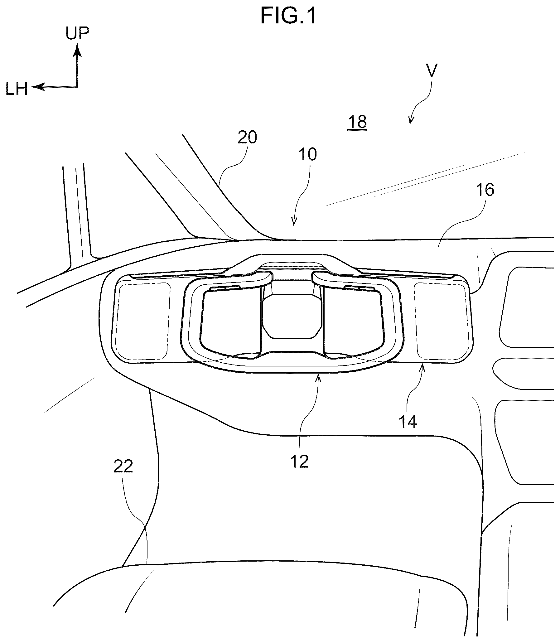 Patent US12611930 Figure 1 – Display device for a vehicle