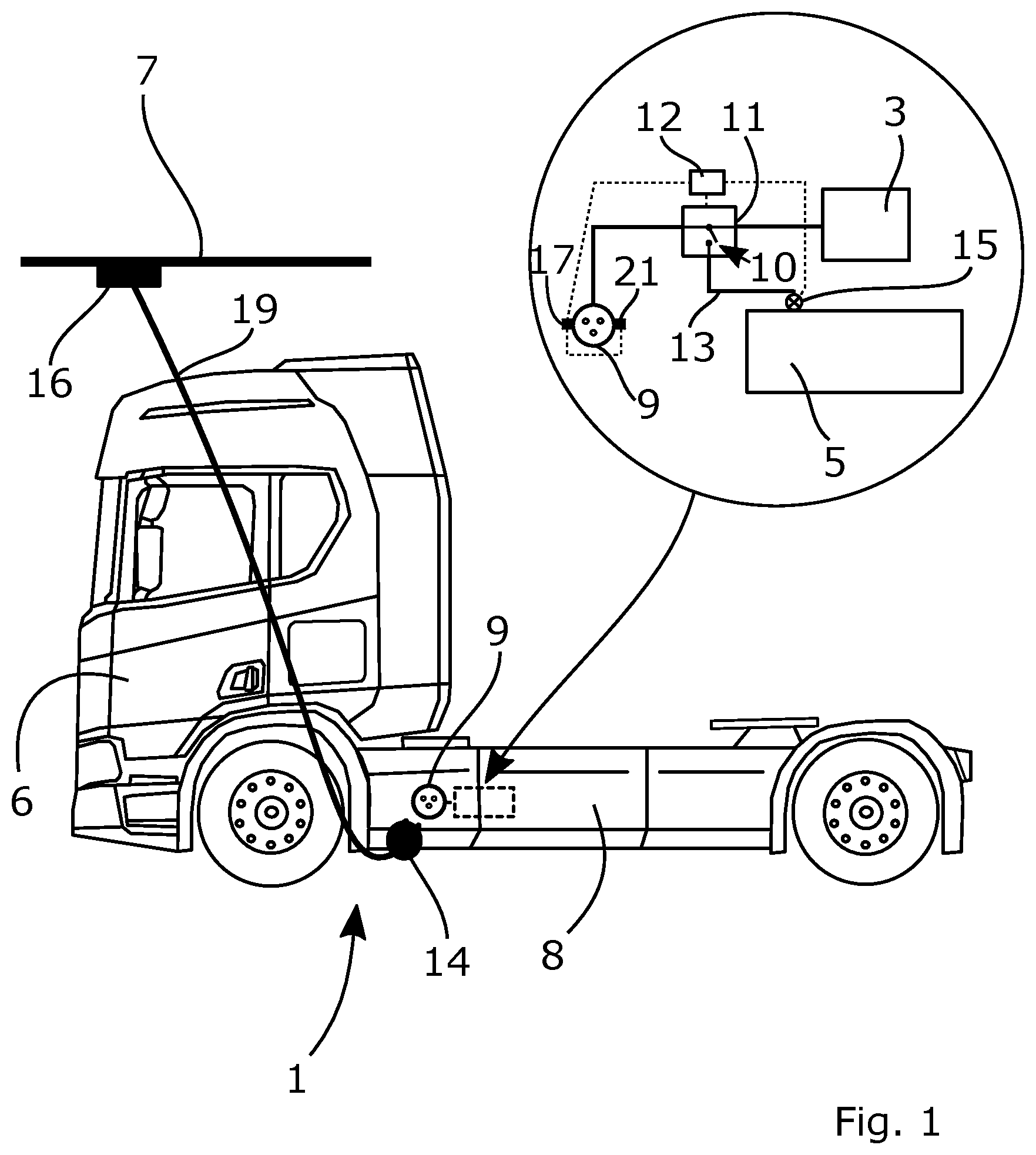 Patent US12611938 — Method for propelling and manufacturing of a vehicle comprising a power train with an electric motor and a vehicle comprising a power train with an electric motor — Figure 1