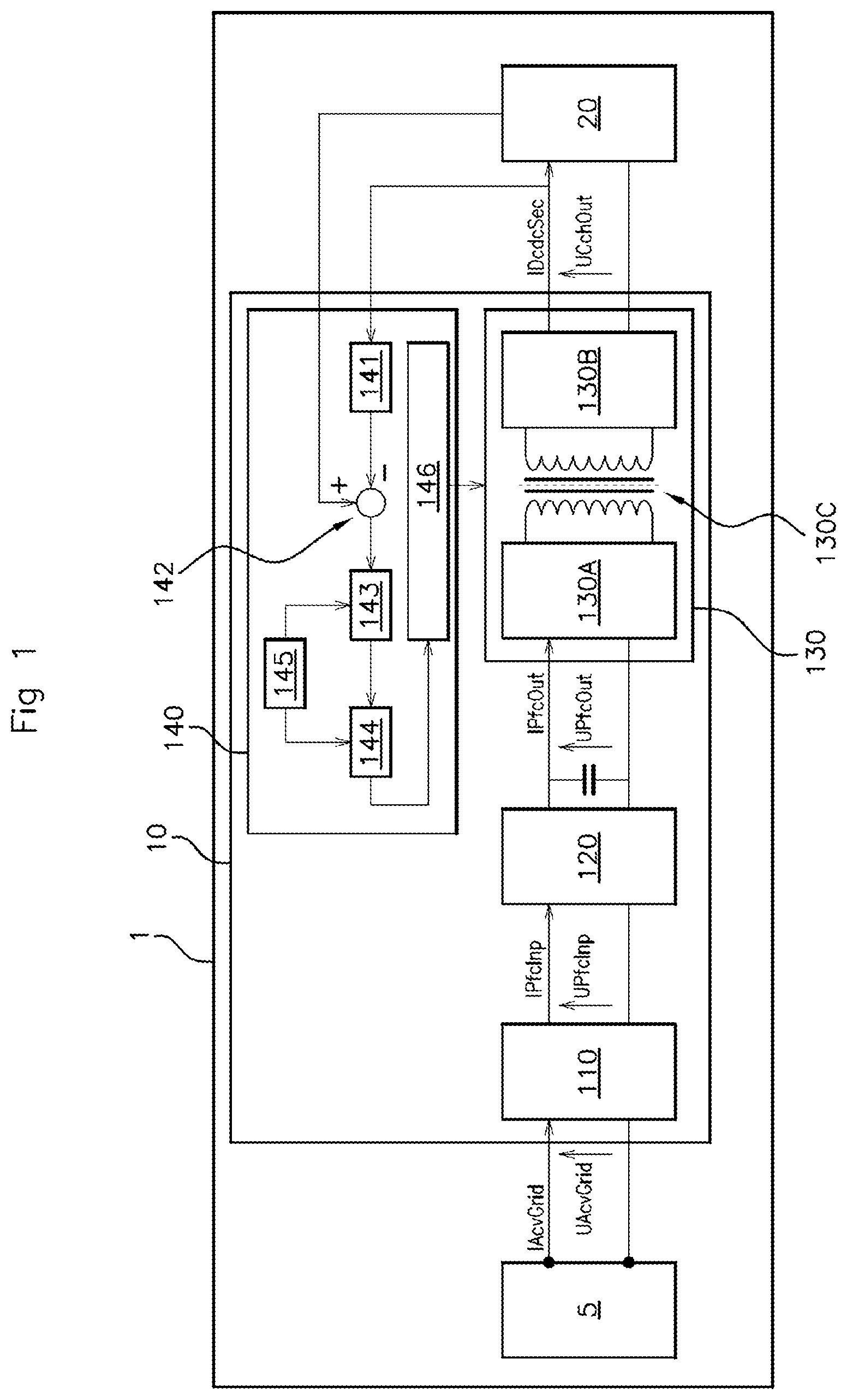 Patent US12611948 — Device for controlling a DC-DC converter of an onboard electrical charger — Figure 1