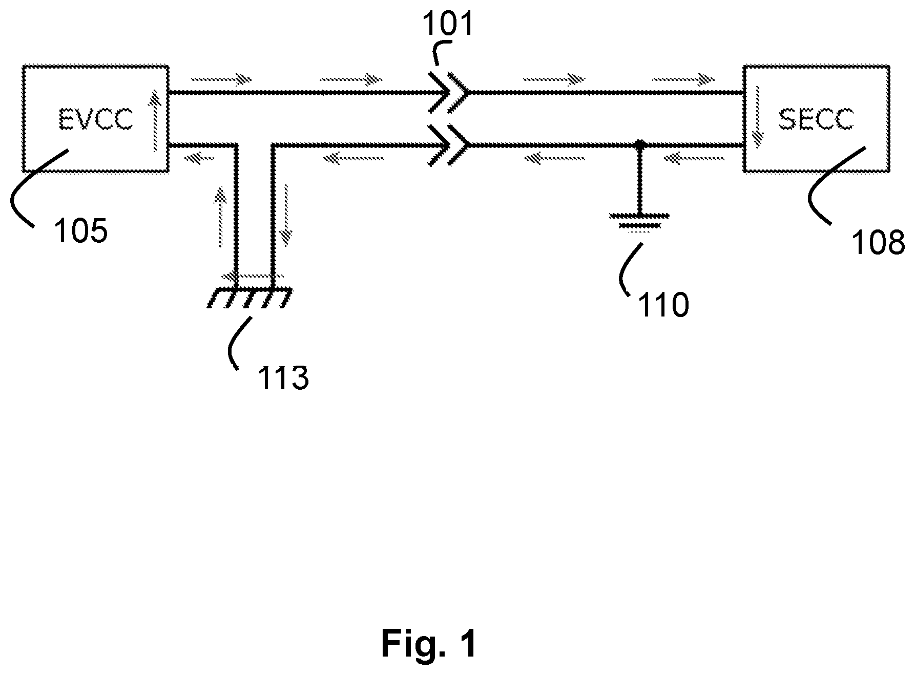Patent US12611954 — Monitoring circuit for monitoring of a protective earth connection in a vehicle charging interface of a vehicle — Figure 1