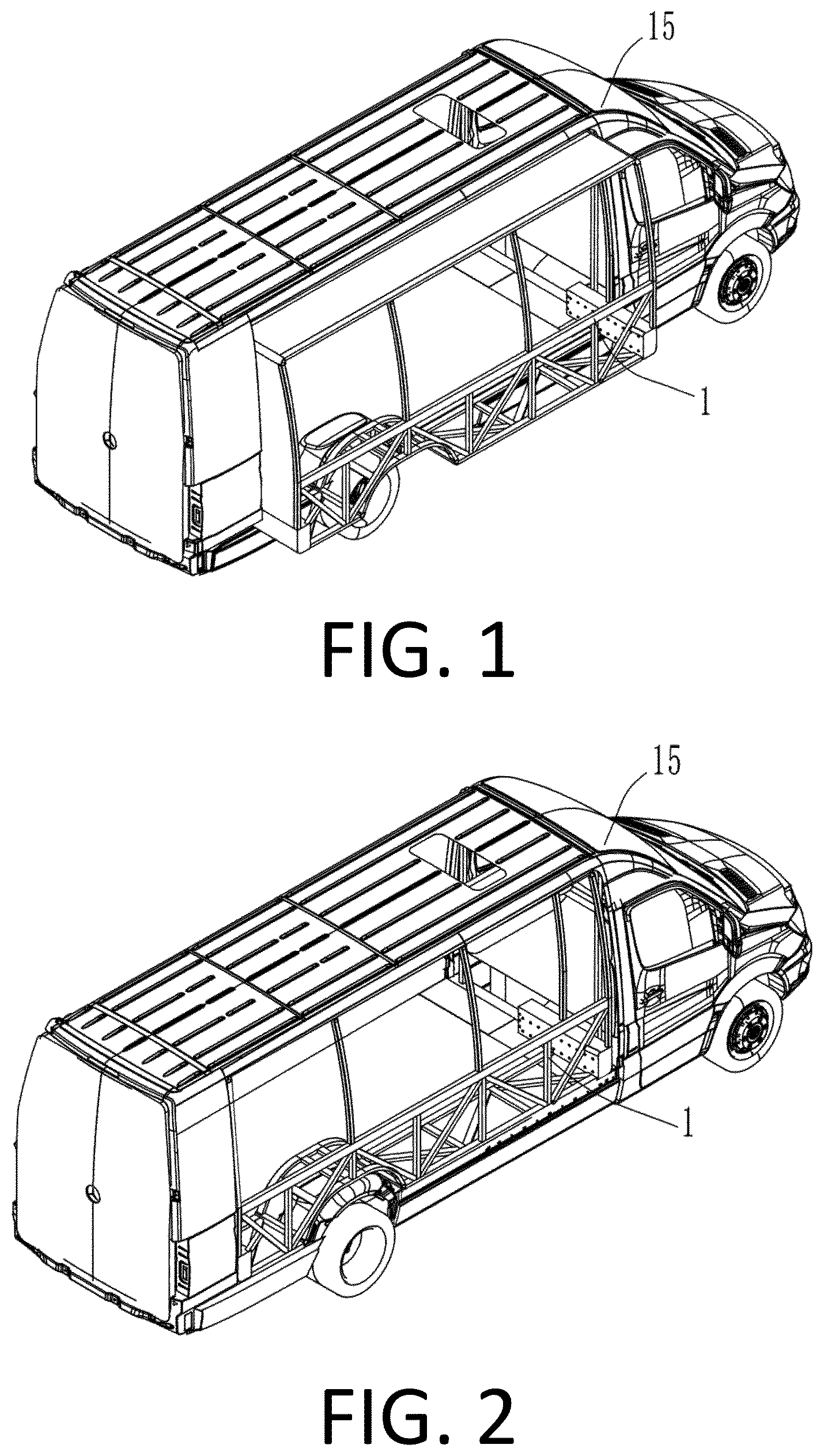 Patent US12611979 — Vehicle slide-out system with combined type cantilever rails — Figure 1