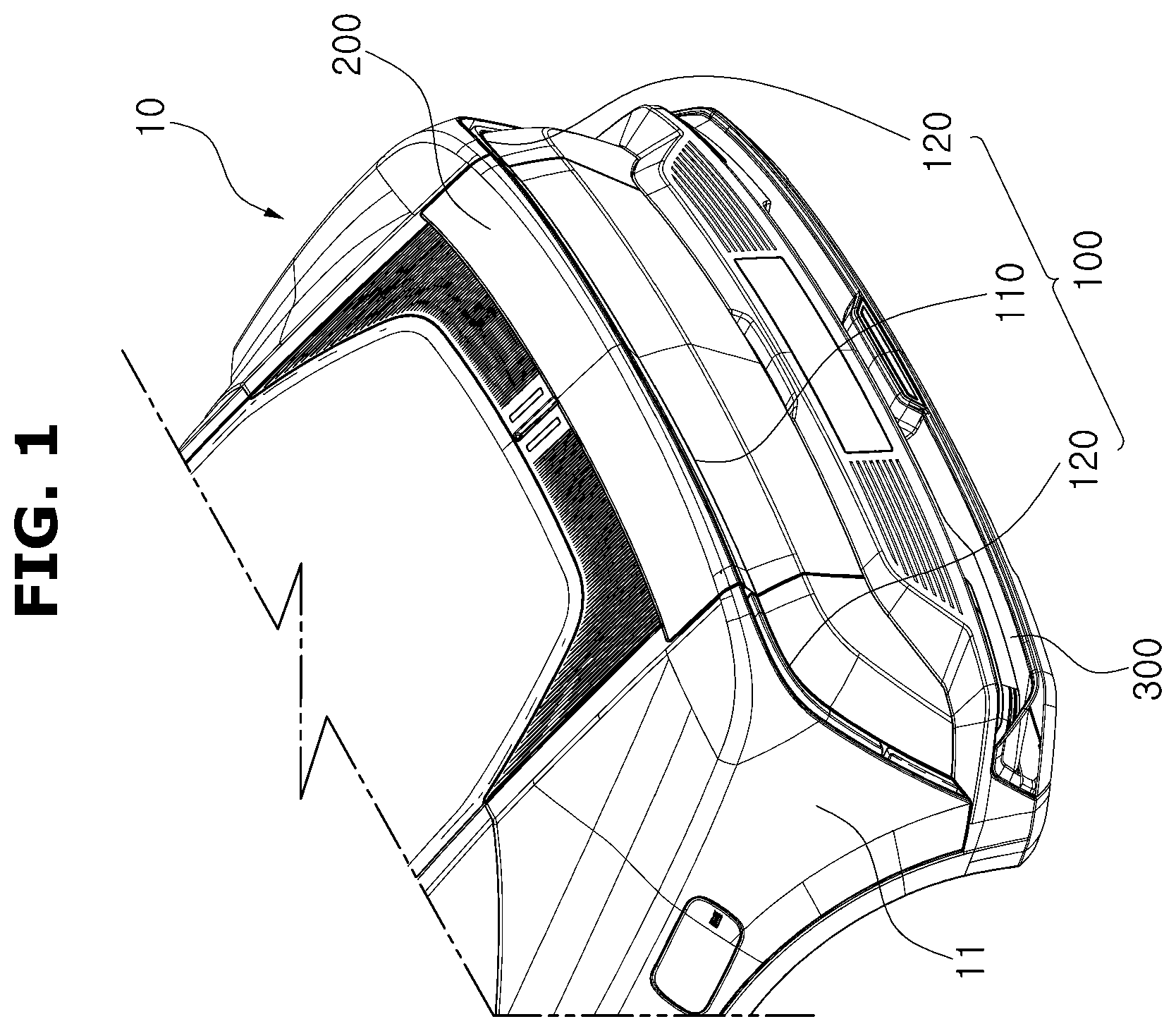Patent US12611983 — Variable spoiler lighting apparatus for vehicle — Figure 1