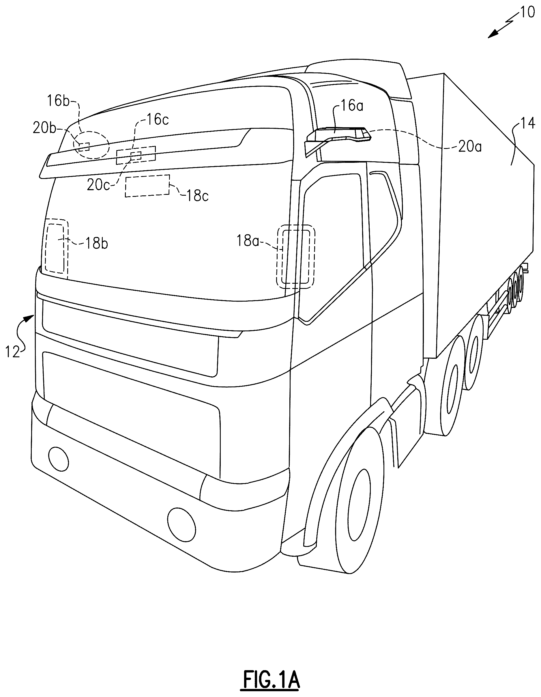 Patent US12611989 — Camera monitor system for commercial vehicles including wheel position estimation — Figure 1