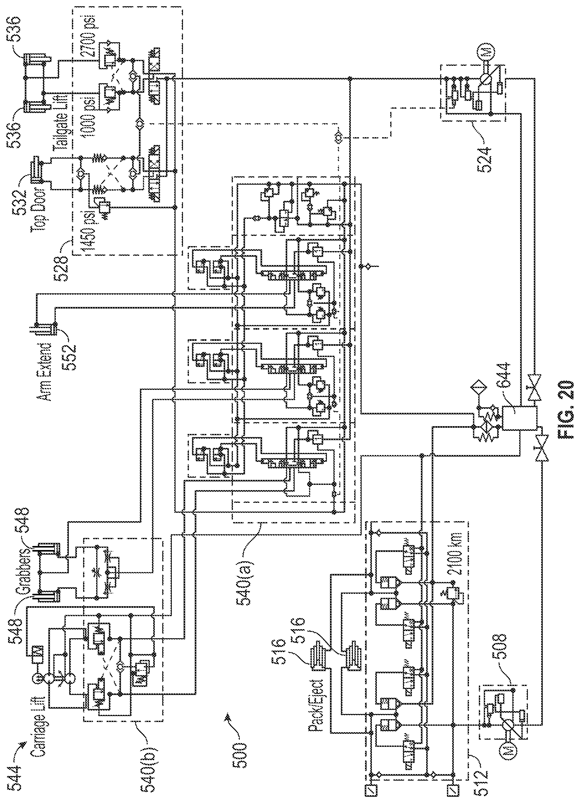 Patent US12612000 Figure 19 – Route planning based control of a refuse vehicle hydraulic system