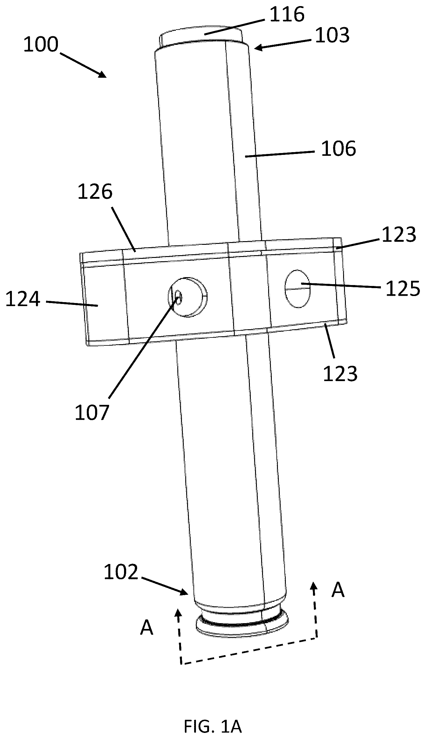 Patent US12612009 — Vehicle hood lifter and airbag assembly — Figure 1