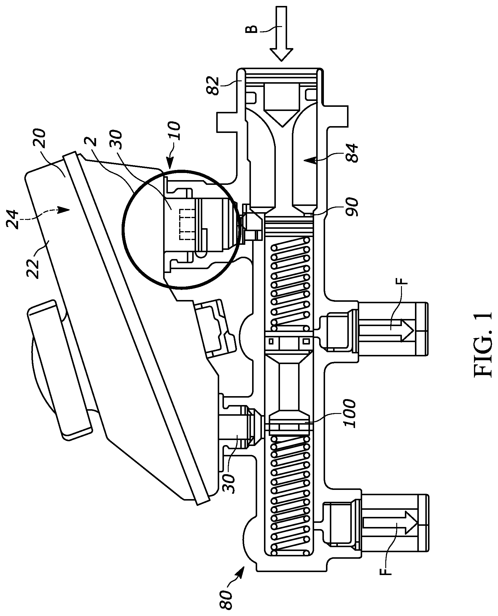 Patent US12612024 — Connection for brake system housing — Figure 1