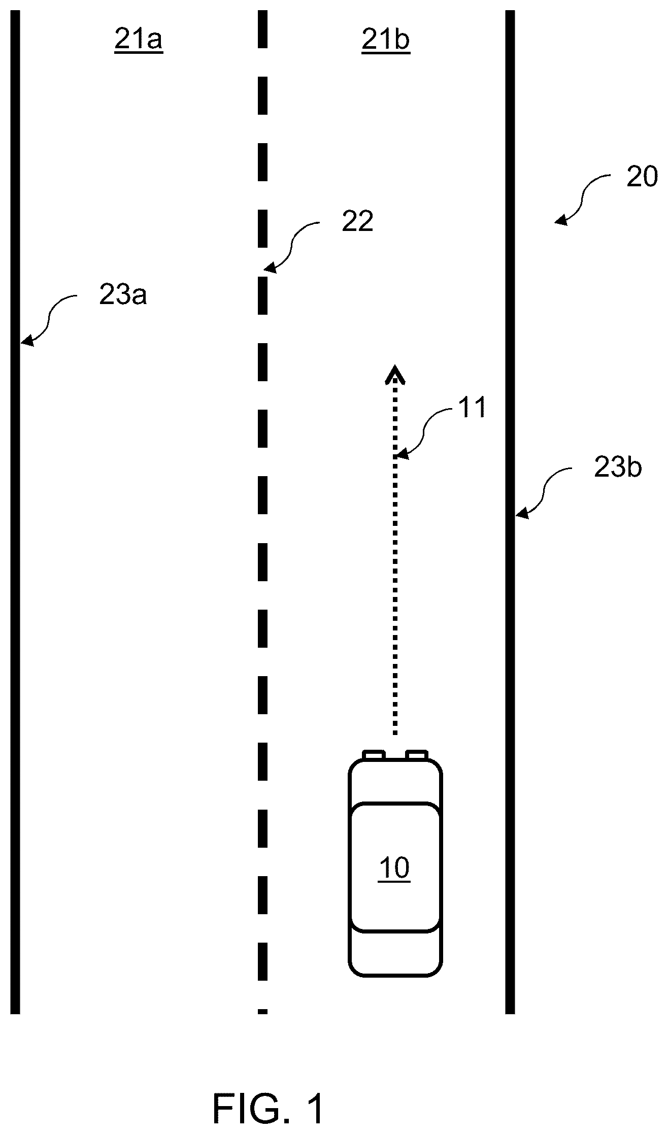 Patent US12612039 — Triggering logic for lane keeping aid using predicted evasive maneuver — Figure 1