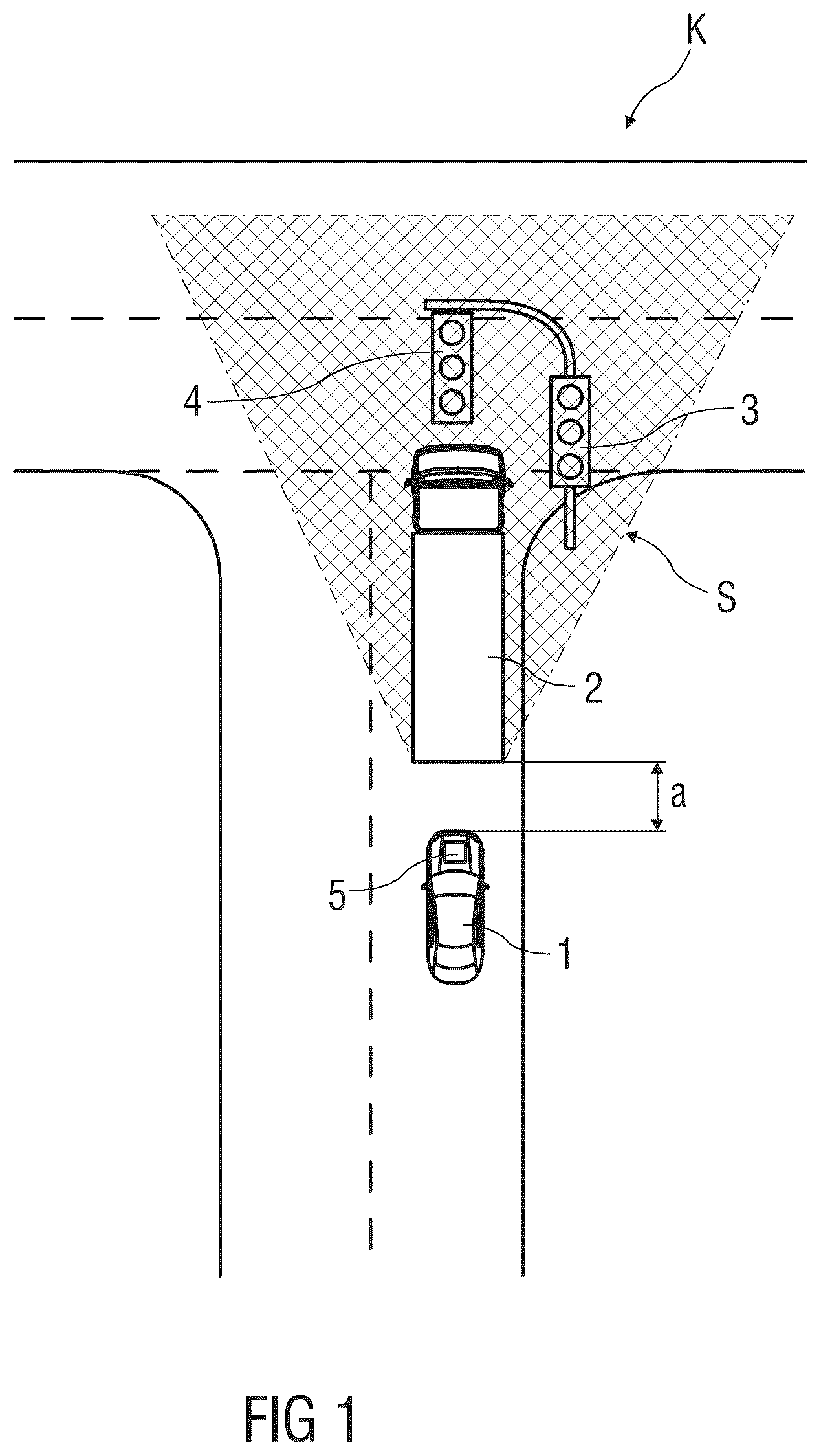 Patent US12612045 — Method for automatically regulating a longitudinal movement of a vehicle — Figure 1