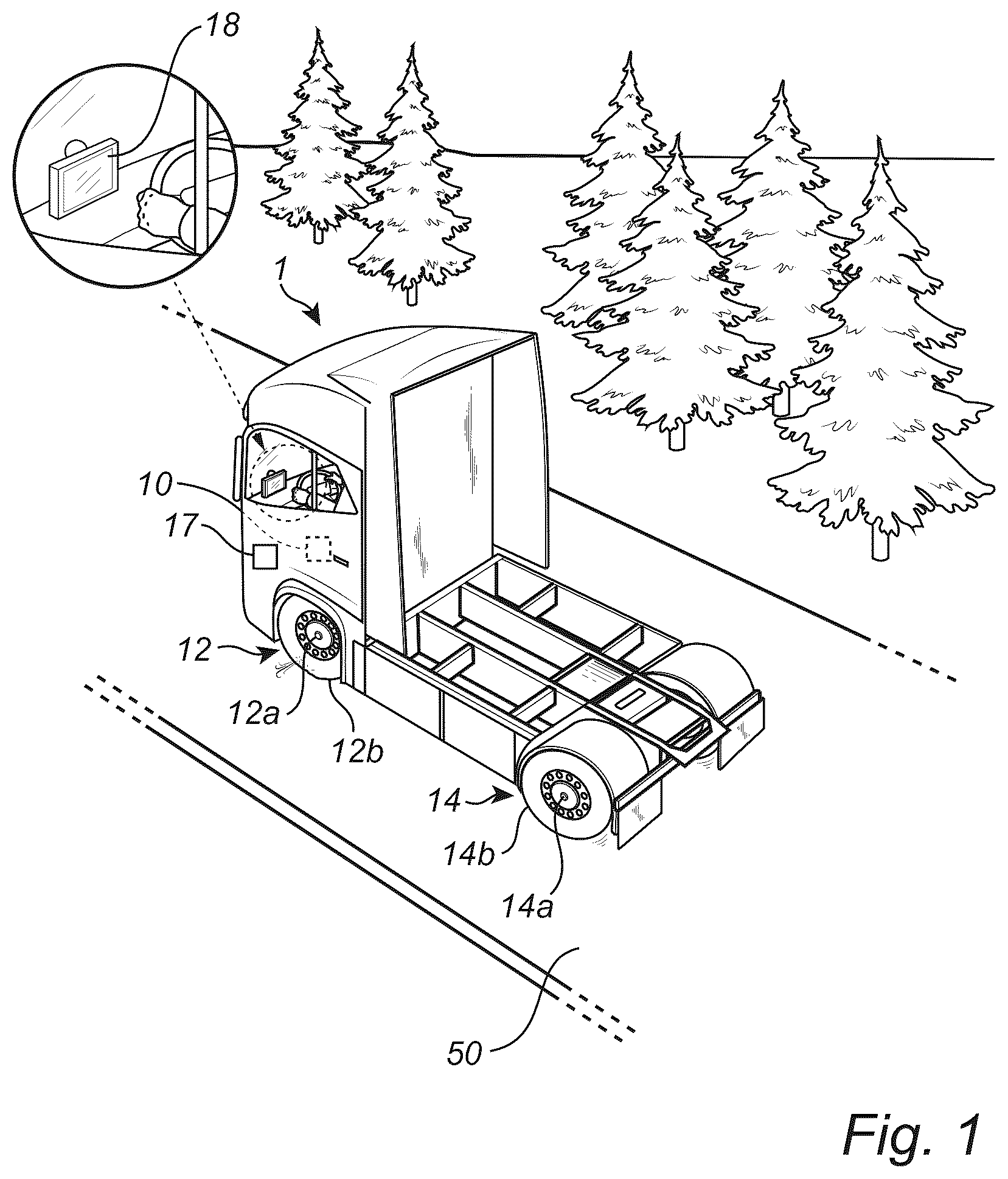Patent US12612054 Figure 1 – Method for reducing the risk of vehicle tire rupture