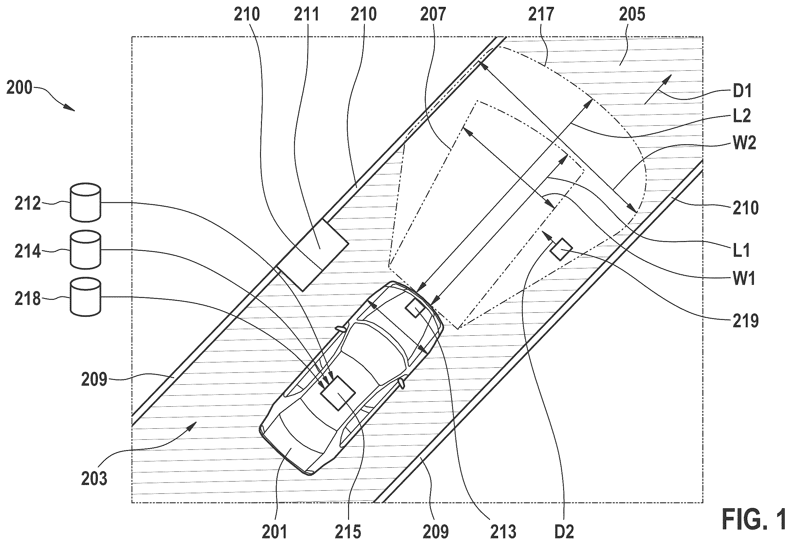 Patent US12612078 — Method for controlling an ego vehicle based on safety regions — Figure 1