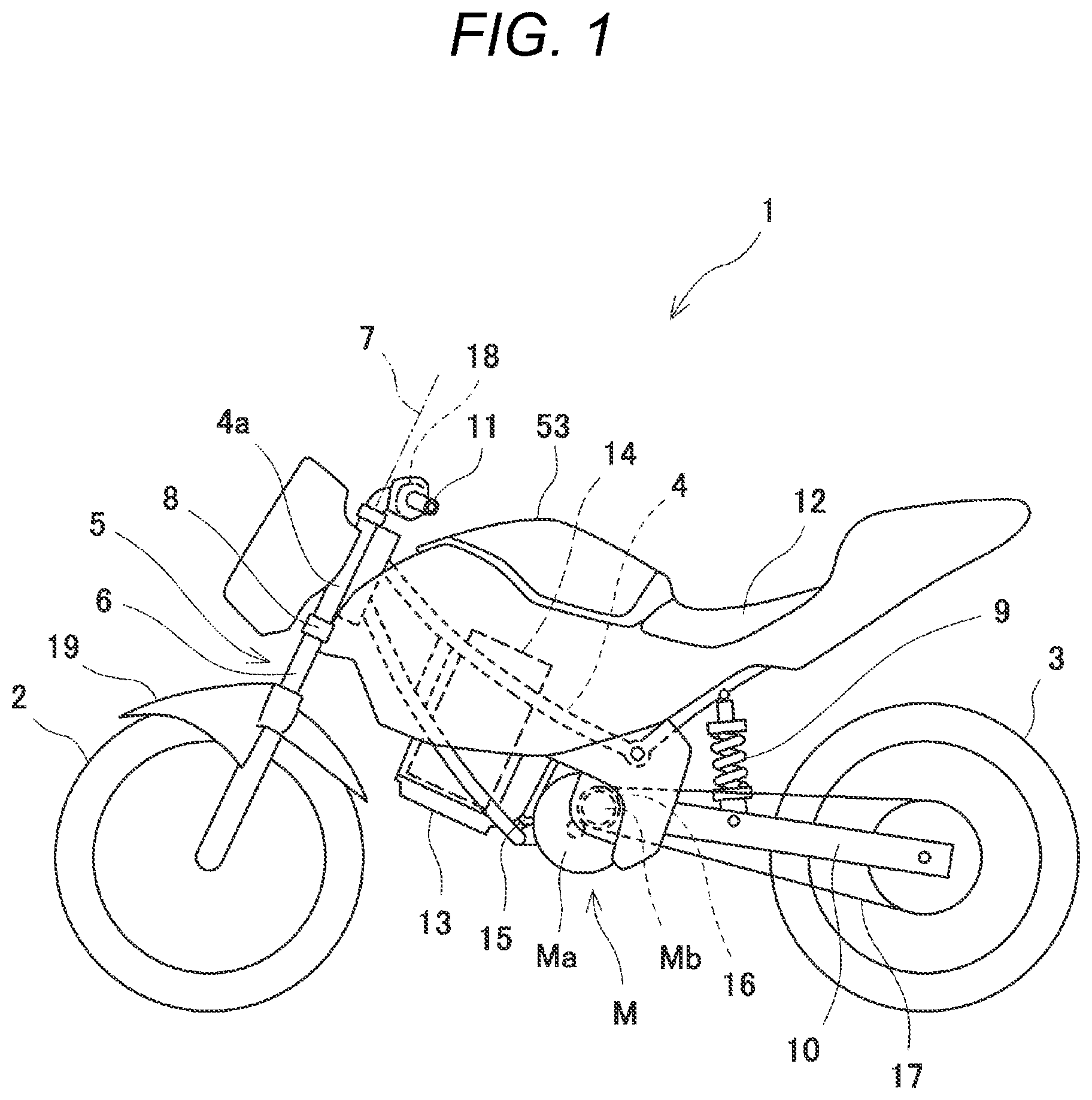 Patent US12612128 — Straddle-type vehicle — Figure 1