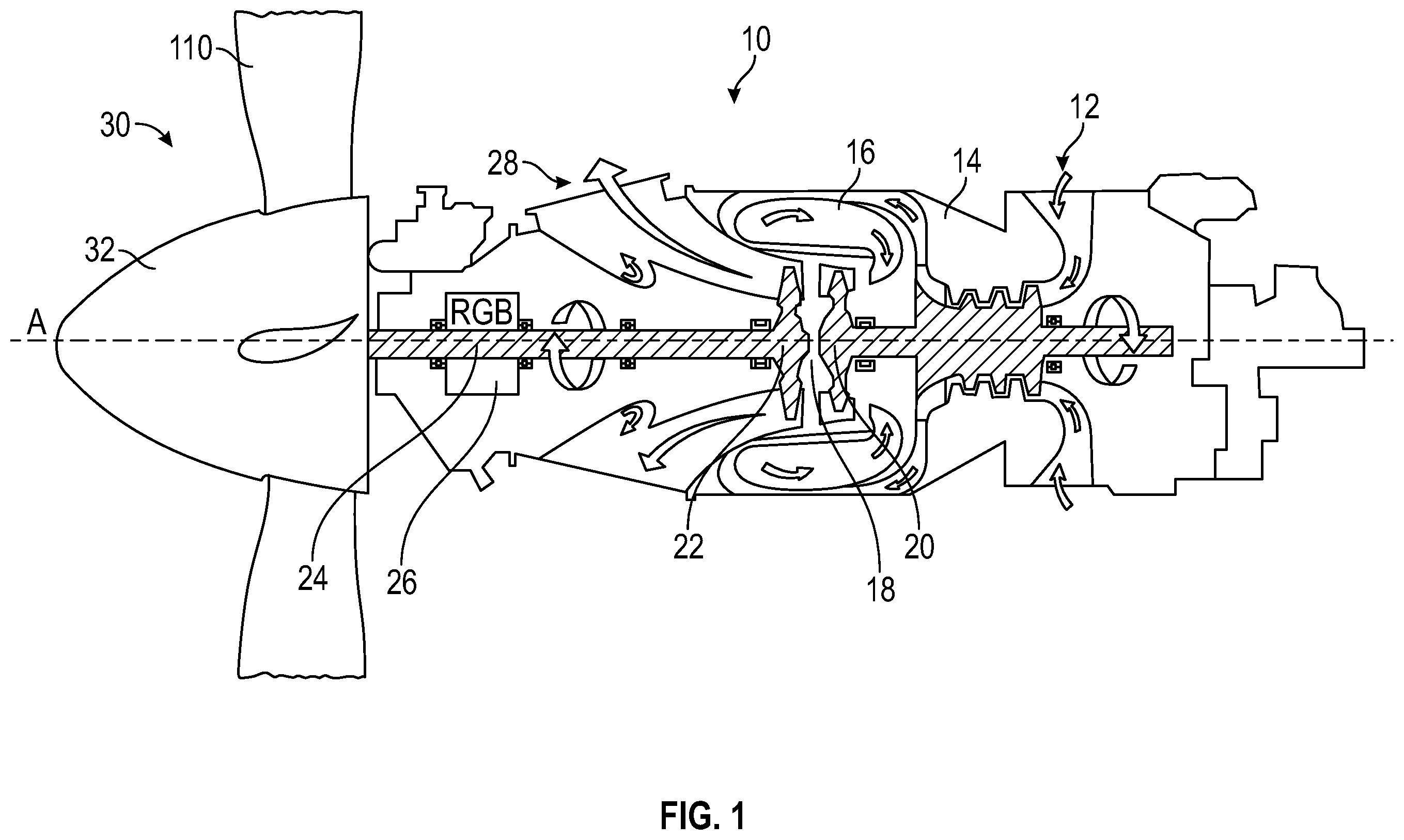 Patent US12612153 — Turboprop erroneous blade angle reading accommodation through minimum torque governing — Figure 1