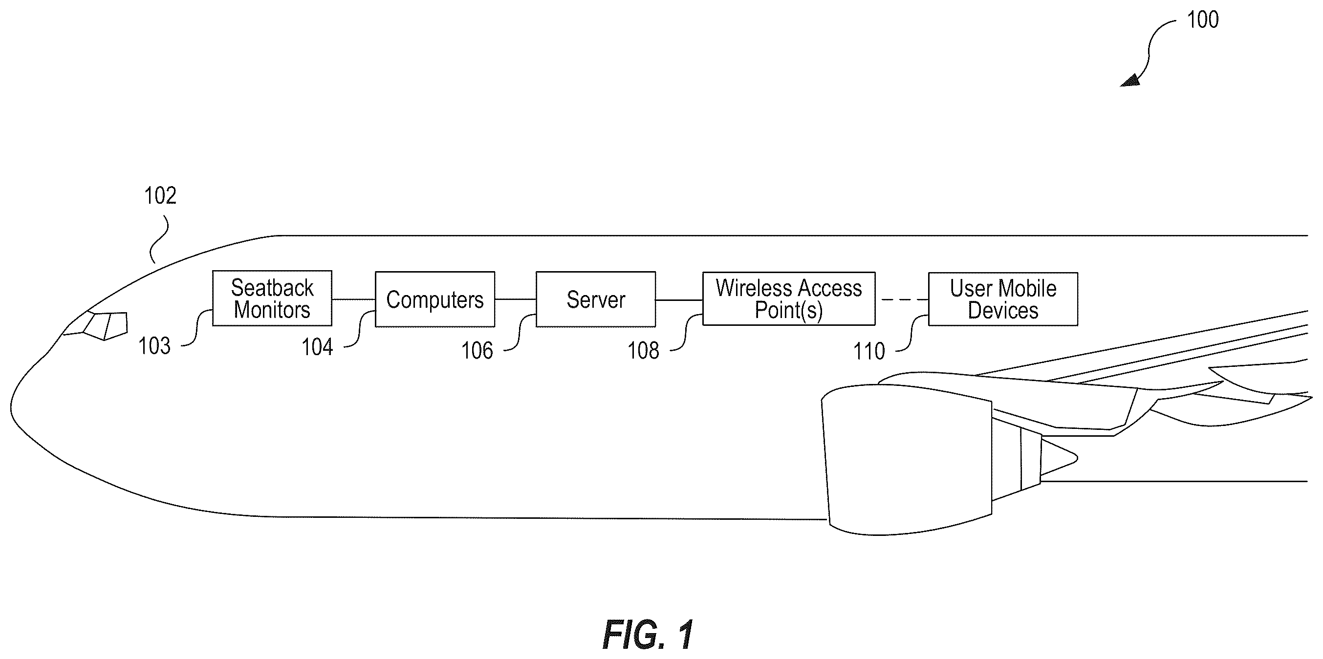 Patent US12612160 — Techniques to lock and unlock displays of vehicle entertainment systems for commercial passenger vehicles — Figure 1