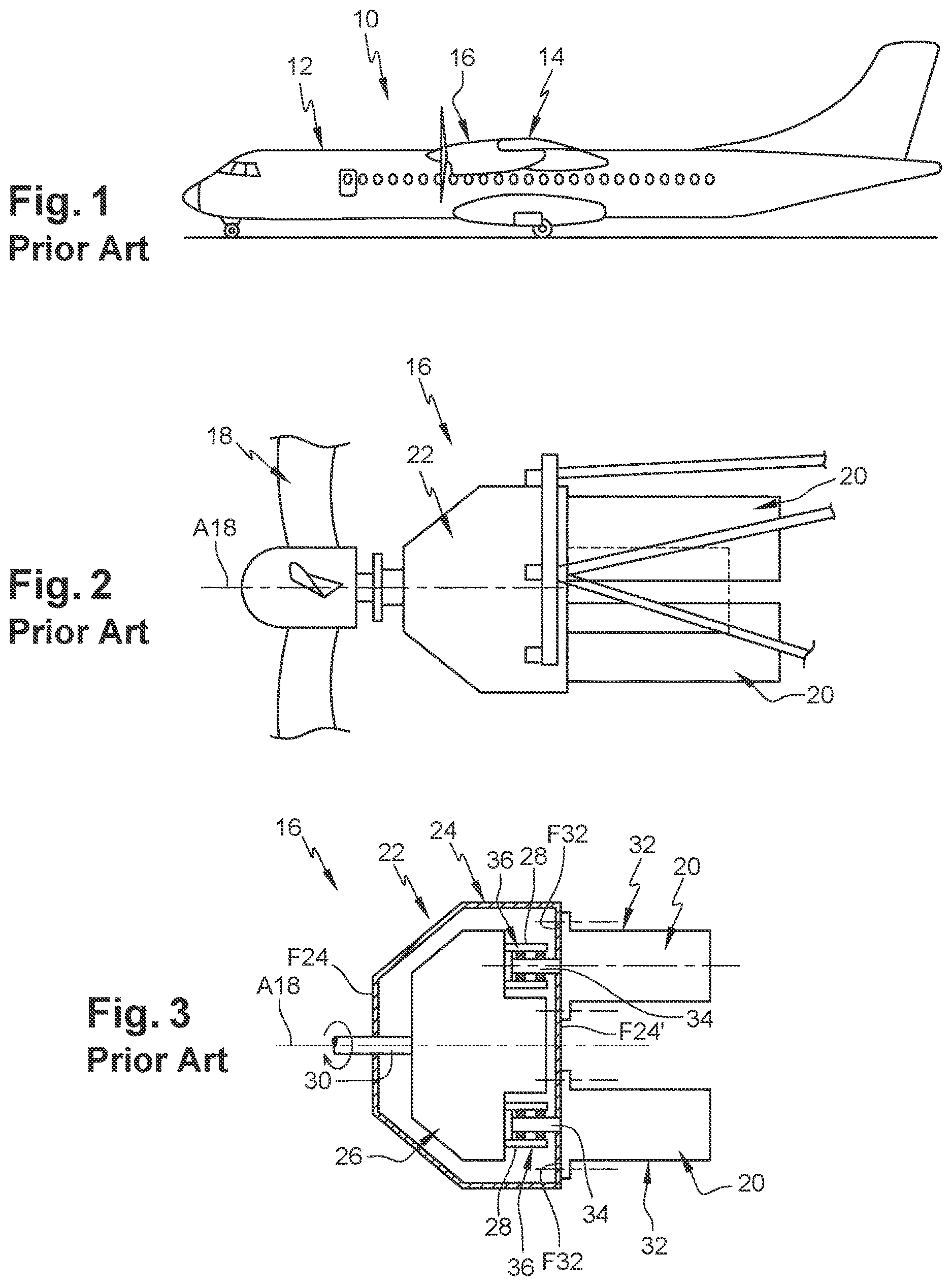 Patent US12612169 Figure 1 – Propulsion unit comprising a transmission system, several electric motors and at least one remote coupling system, aircraft comprising at least one such propulsion unit