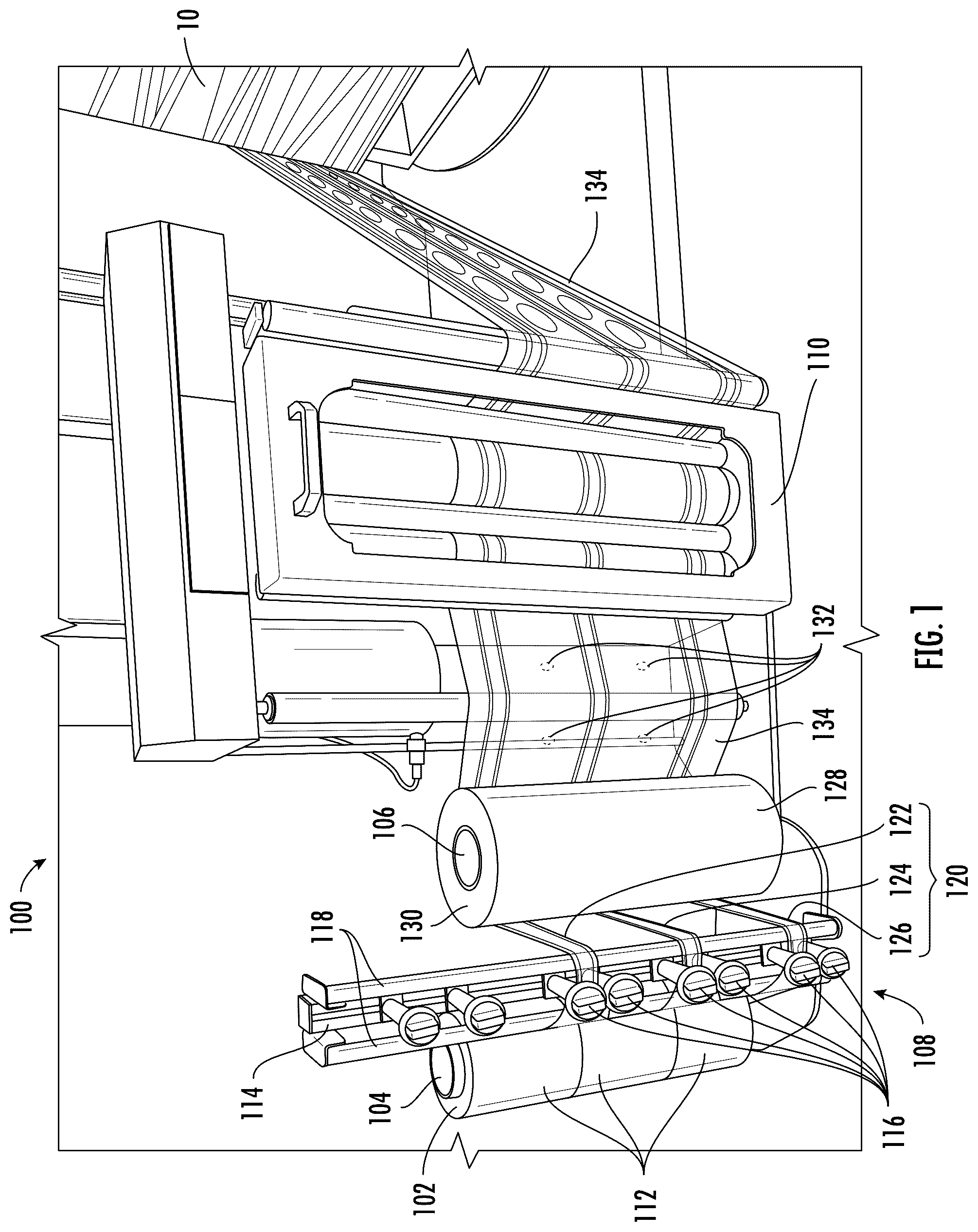 Patent US12612201 — Pre-perforated stretch film wrapping system and method — Figure 1