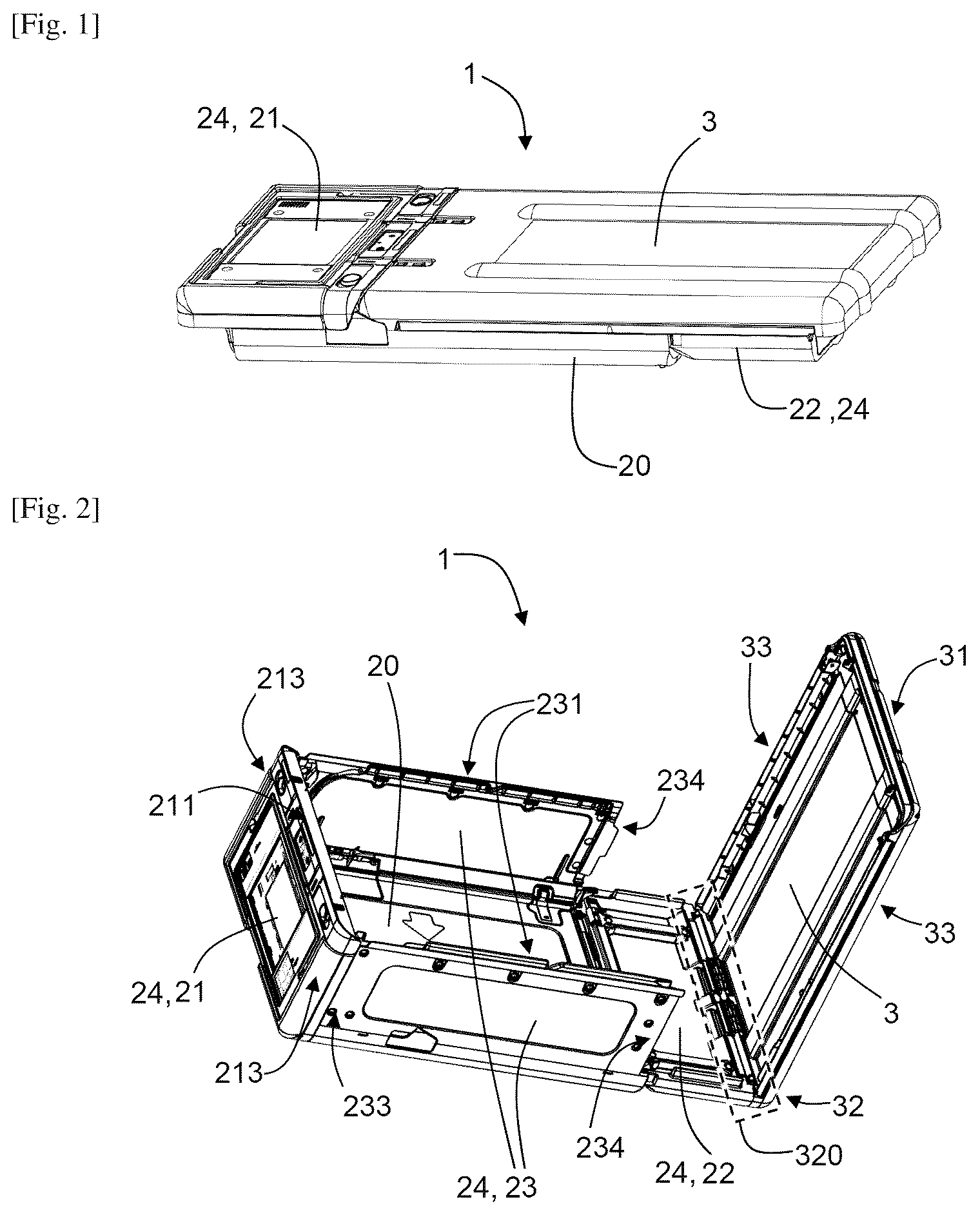 Patent US12612211 Figure 1 – Foldable parcel comprising means for guiding a cover
