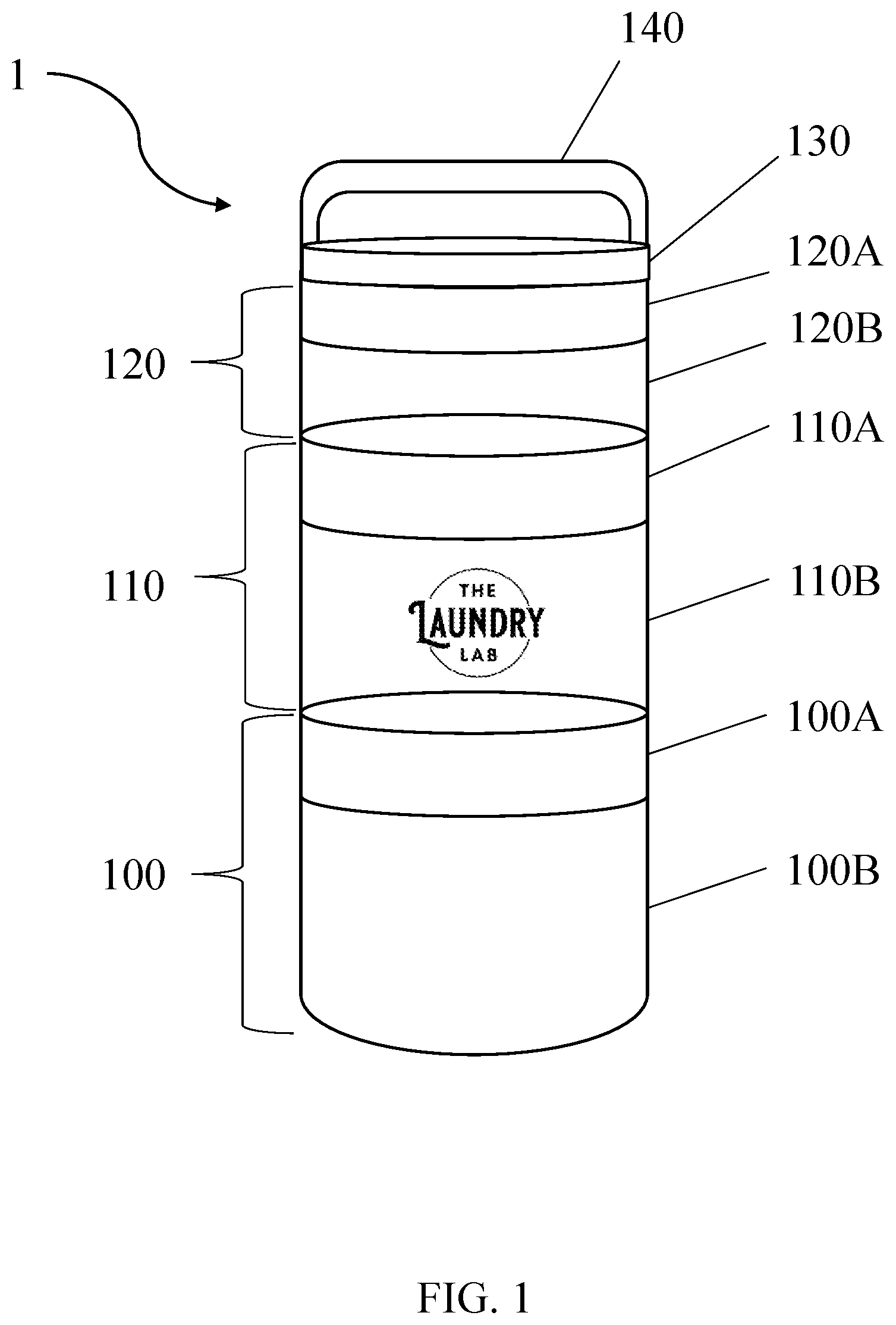 Patent US12612217 — Laundry lab bottle — Figure 1