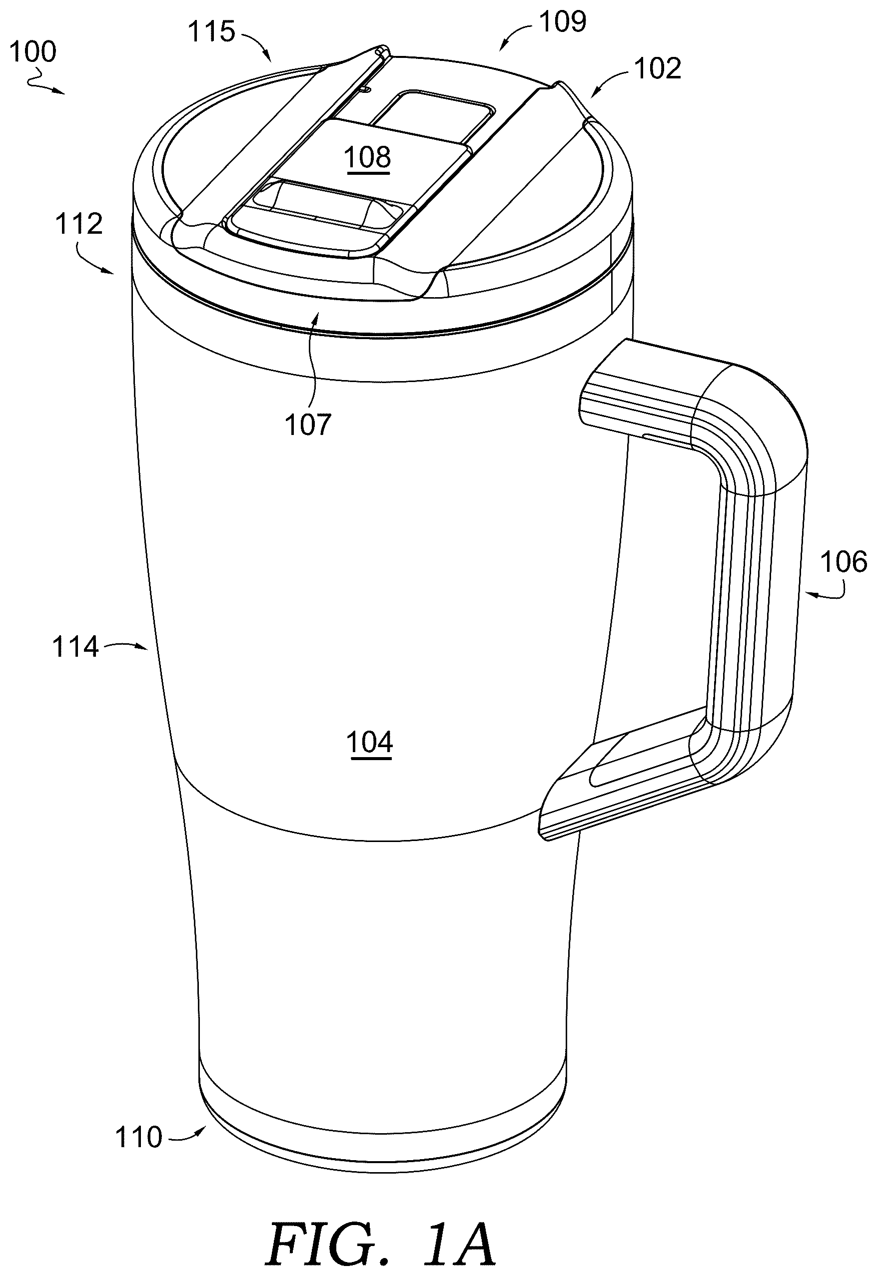 Patent US12612223 — Lid system for beverage container — Figure 1
