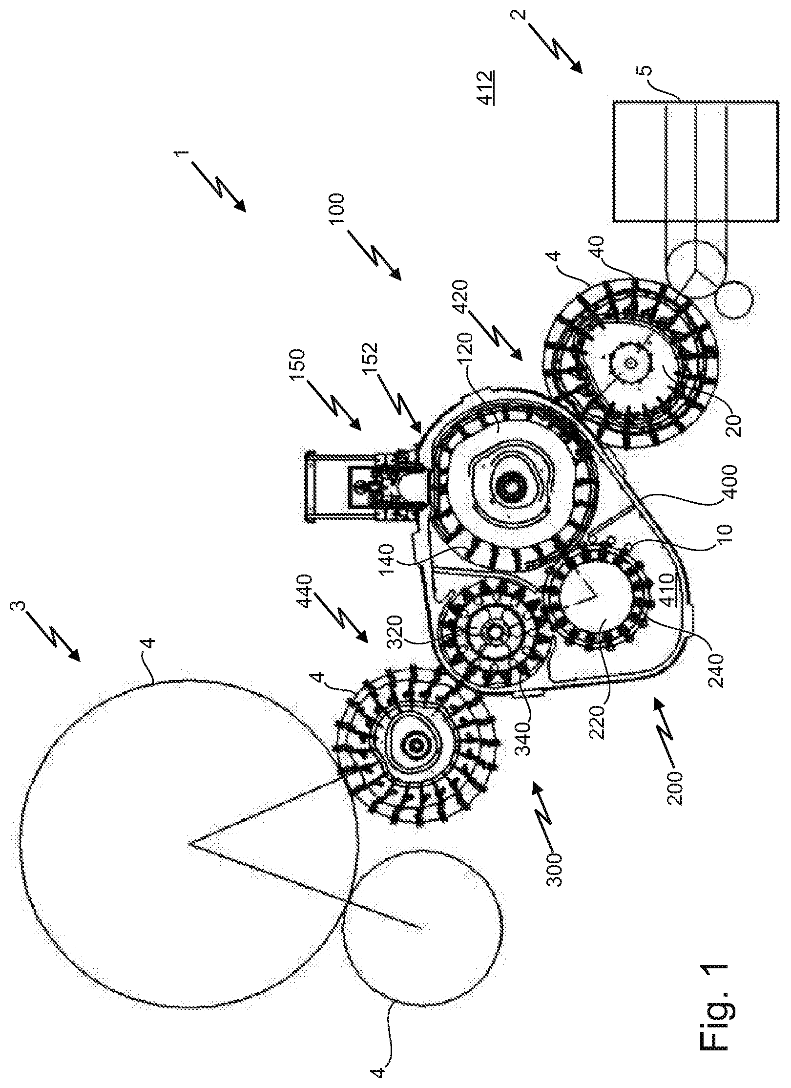 Patent US12612262 — Apparatus and method for treating and in particular sterilising containers — Figure 1