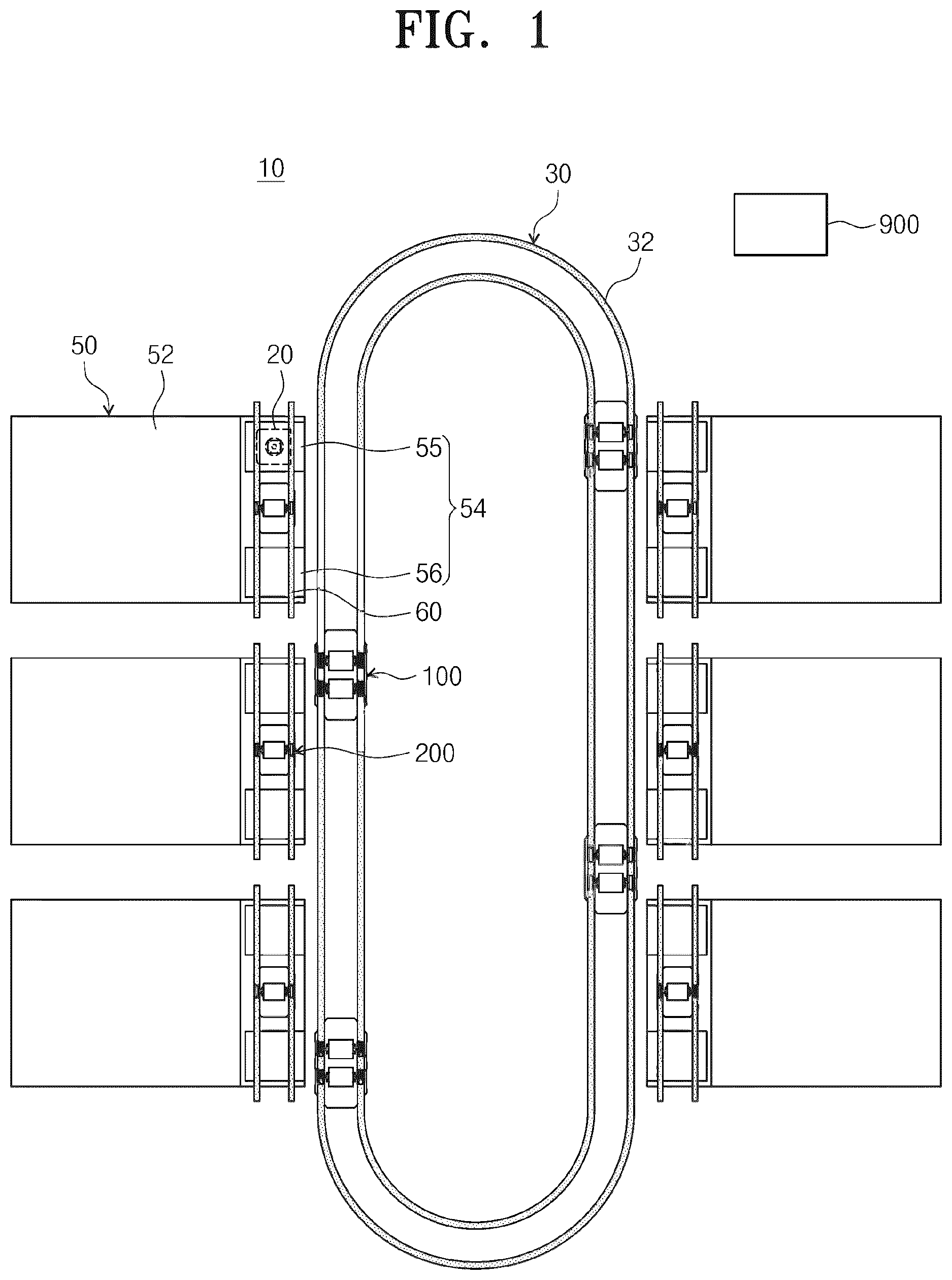 Patent US12612264 Figure 1 – Article transferring apparatus and article transferring method