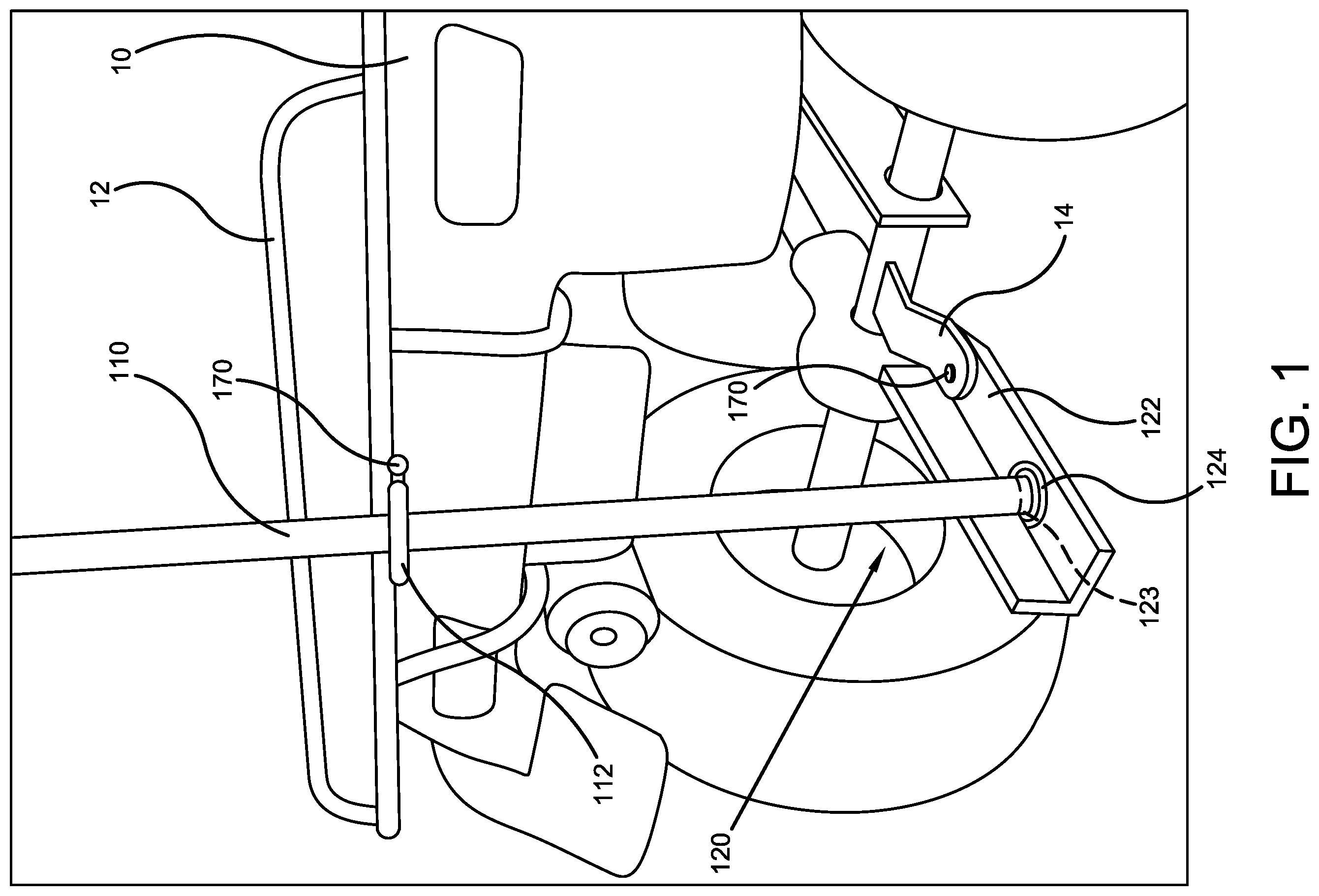 Patent US12612289 Figure 1 – Vehicle-mounted game animal lift device