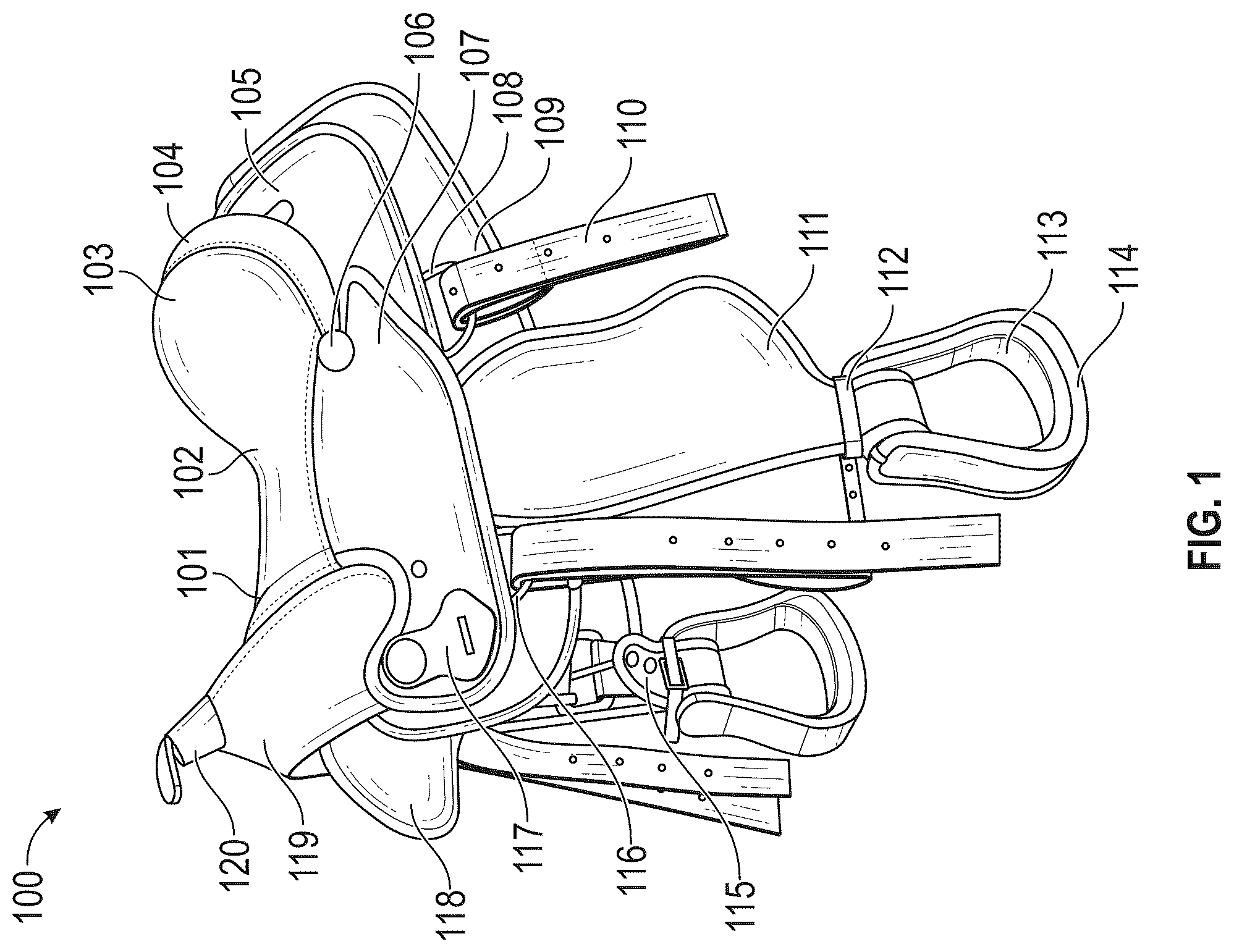 Patent US12612301 — Stirrup safety retainer — Figure 1