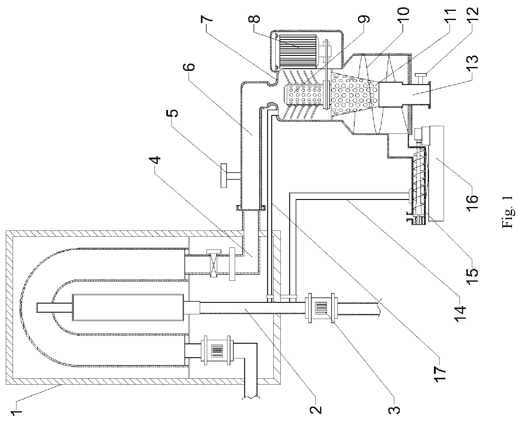 Patent US12612321 — Anaerobic digestion device for organic solid waste based on uncoupling of hydraulic retention time (HRT) from sludge retention time (SRT) — Figure 1