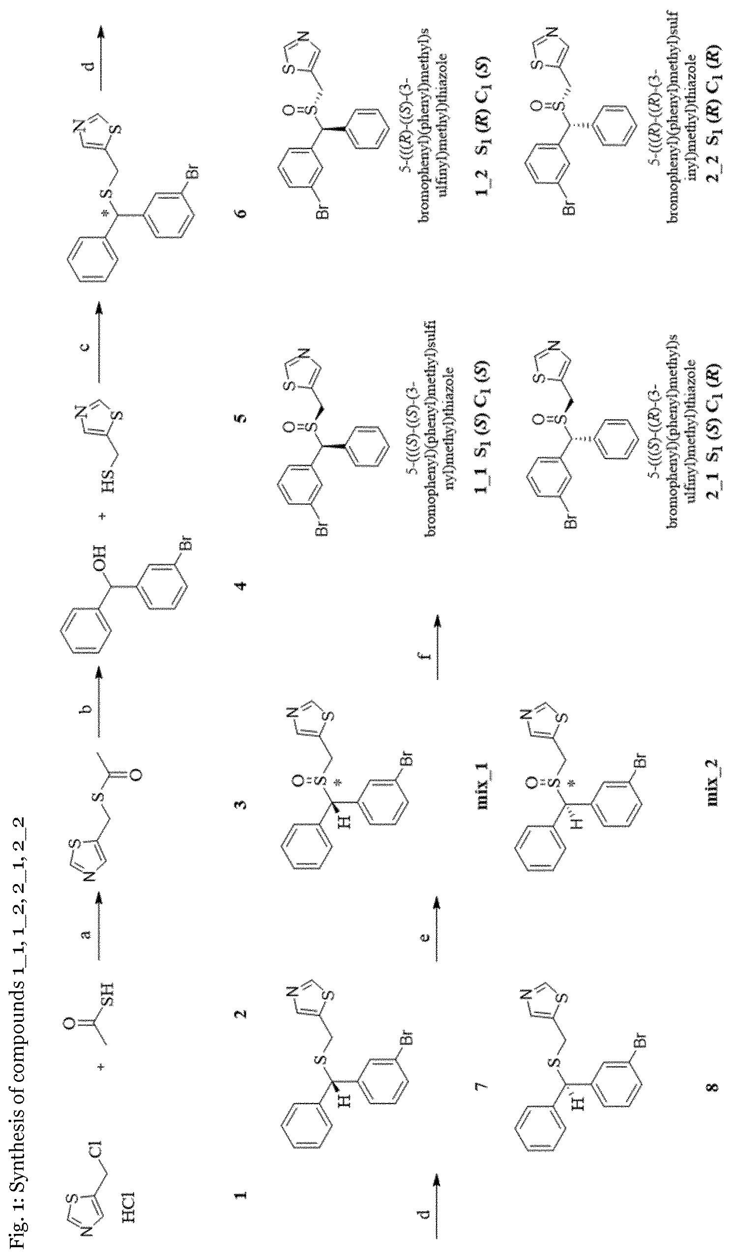 Patent US12612374 — Thiazole and diphenyl substituted sulfoxides for use in improving cognition functions and against addictions to substances — Figure 1