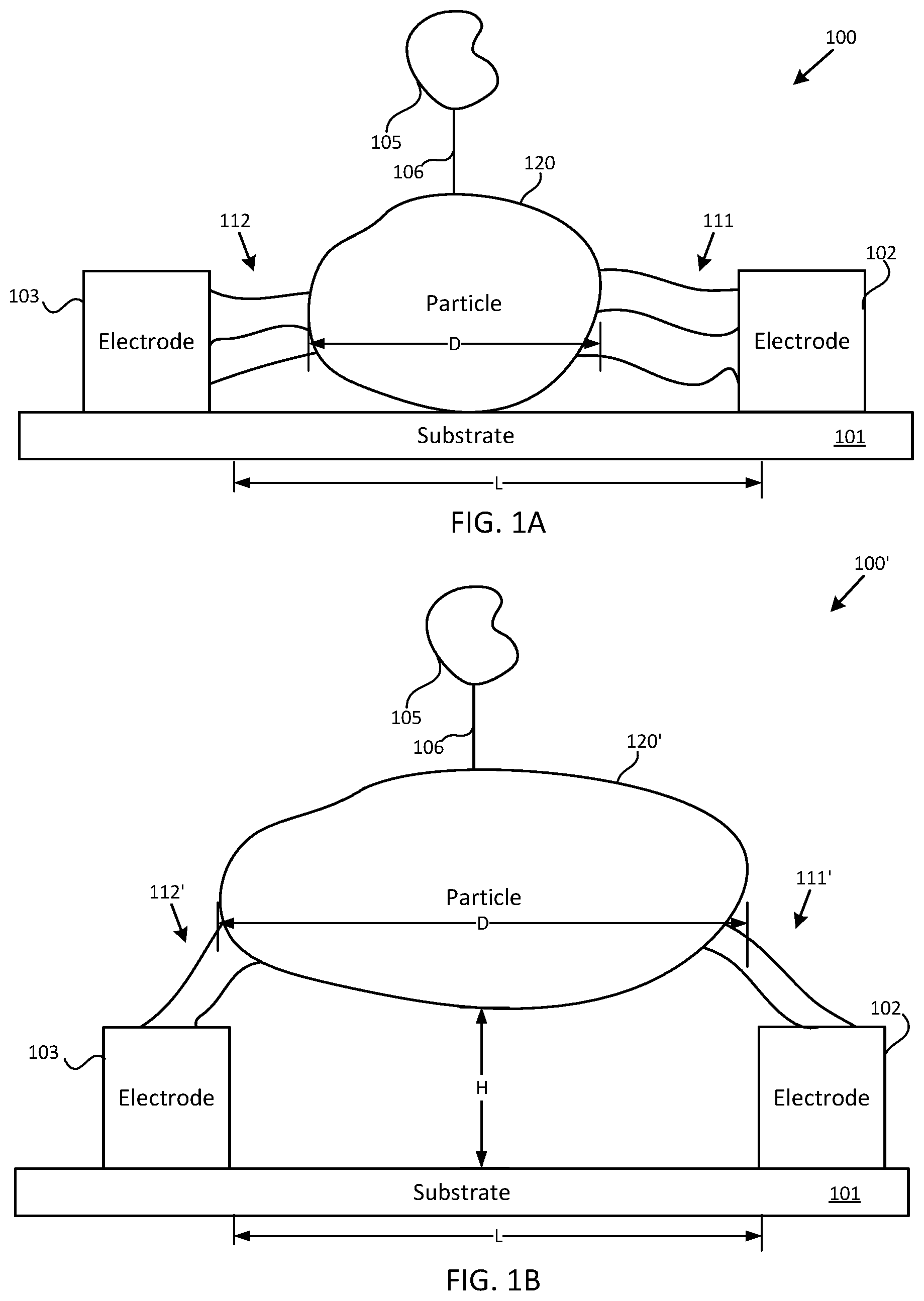 Patent US12612659 — Devices including particles coupled to electrodes, and methods of making and using the same — Figure 1