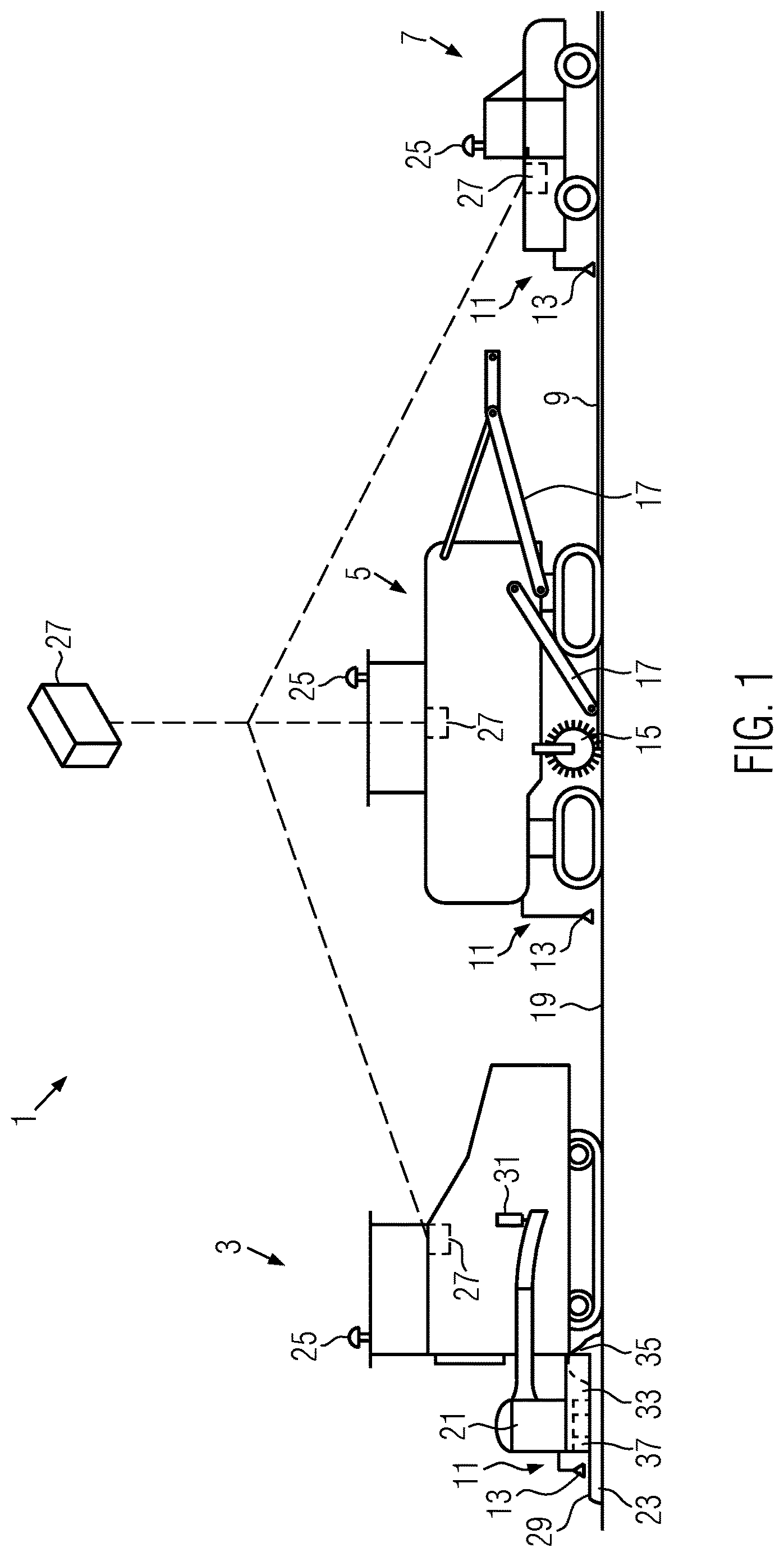 Patent US12612747 Figure 1 – Method of paving a road surface and asphalt paving system