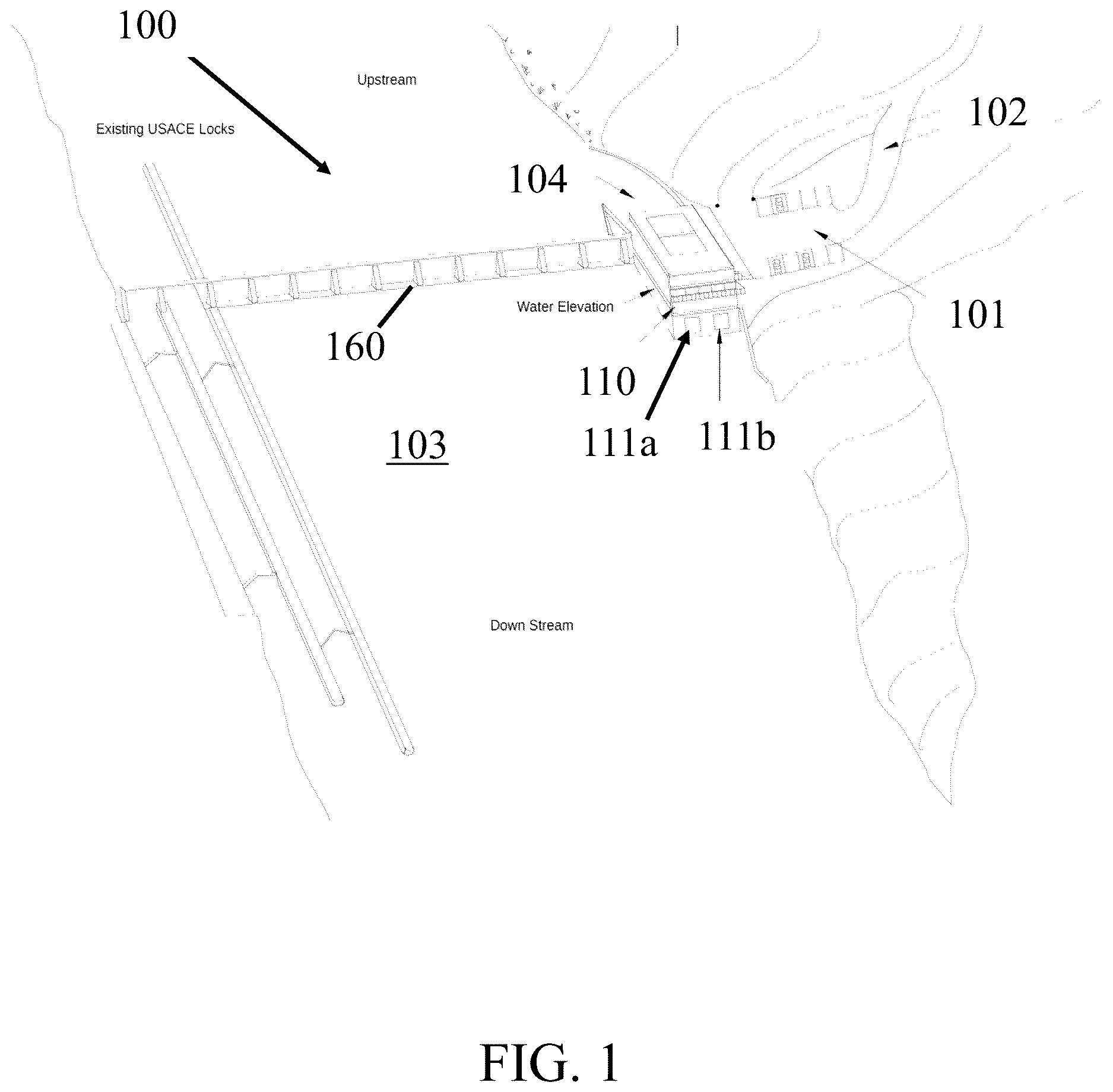 Patent US12612751 — Modular precast hydro dam with powerhouse — Figure 1