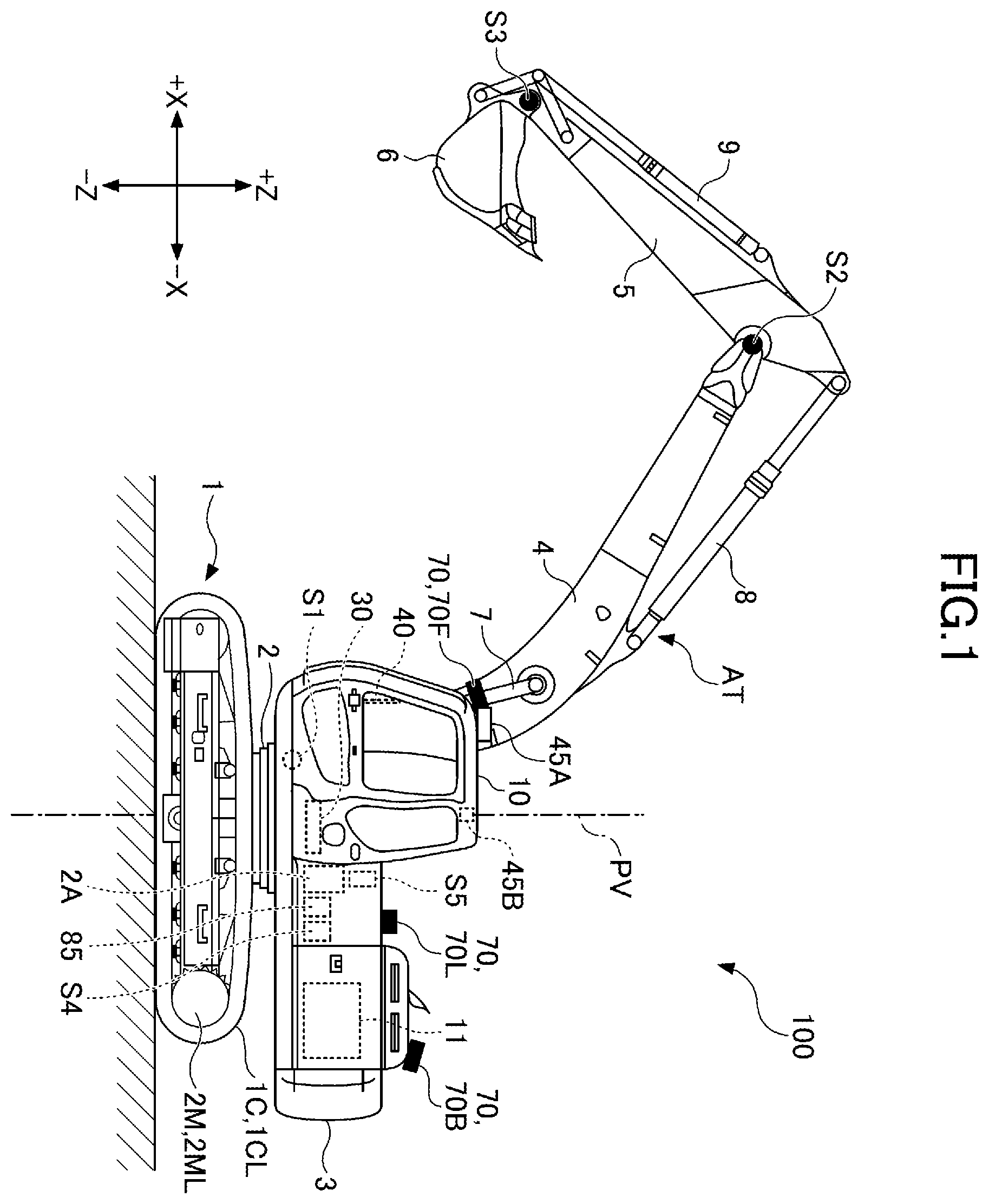 Patent US12612760 — Shovel, shovel control device, and machine learning device — Figure 1