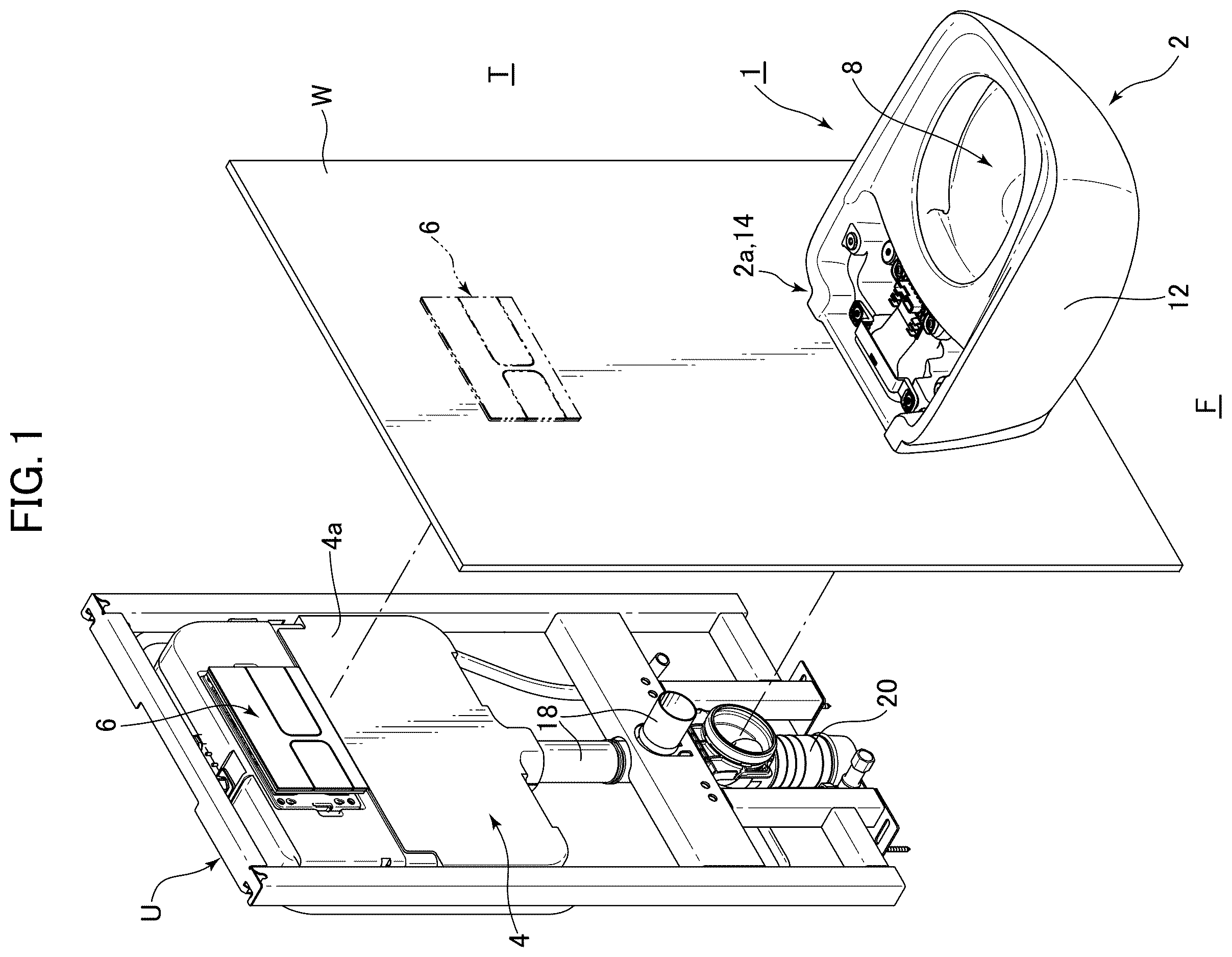Patent US12612775 — Wall-mounted flush toilet — Figure 1