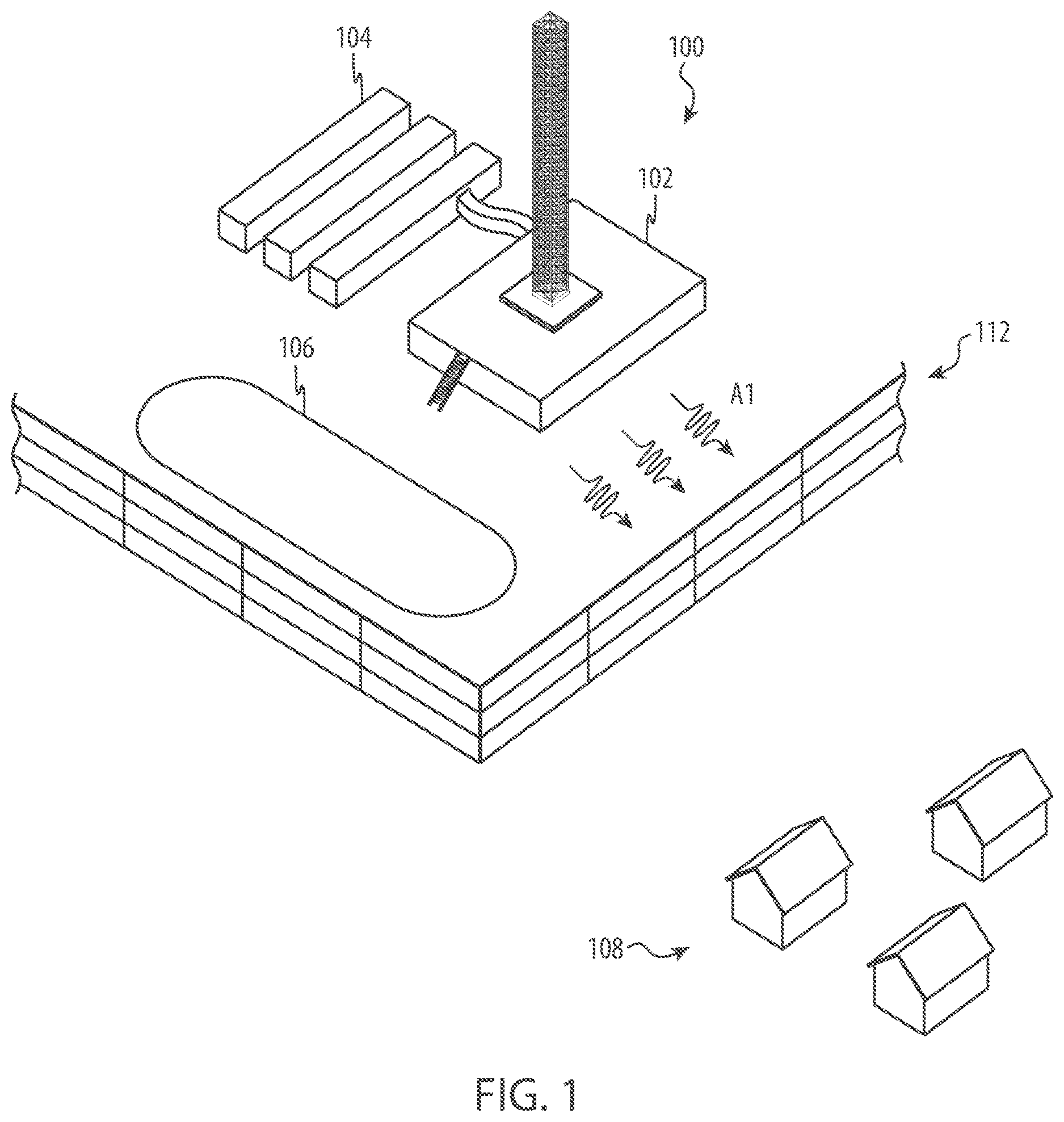 Patent US12612779 Figure 1 – Articulated perimeter wall for an industrial worksite