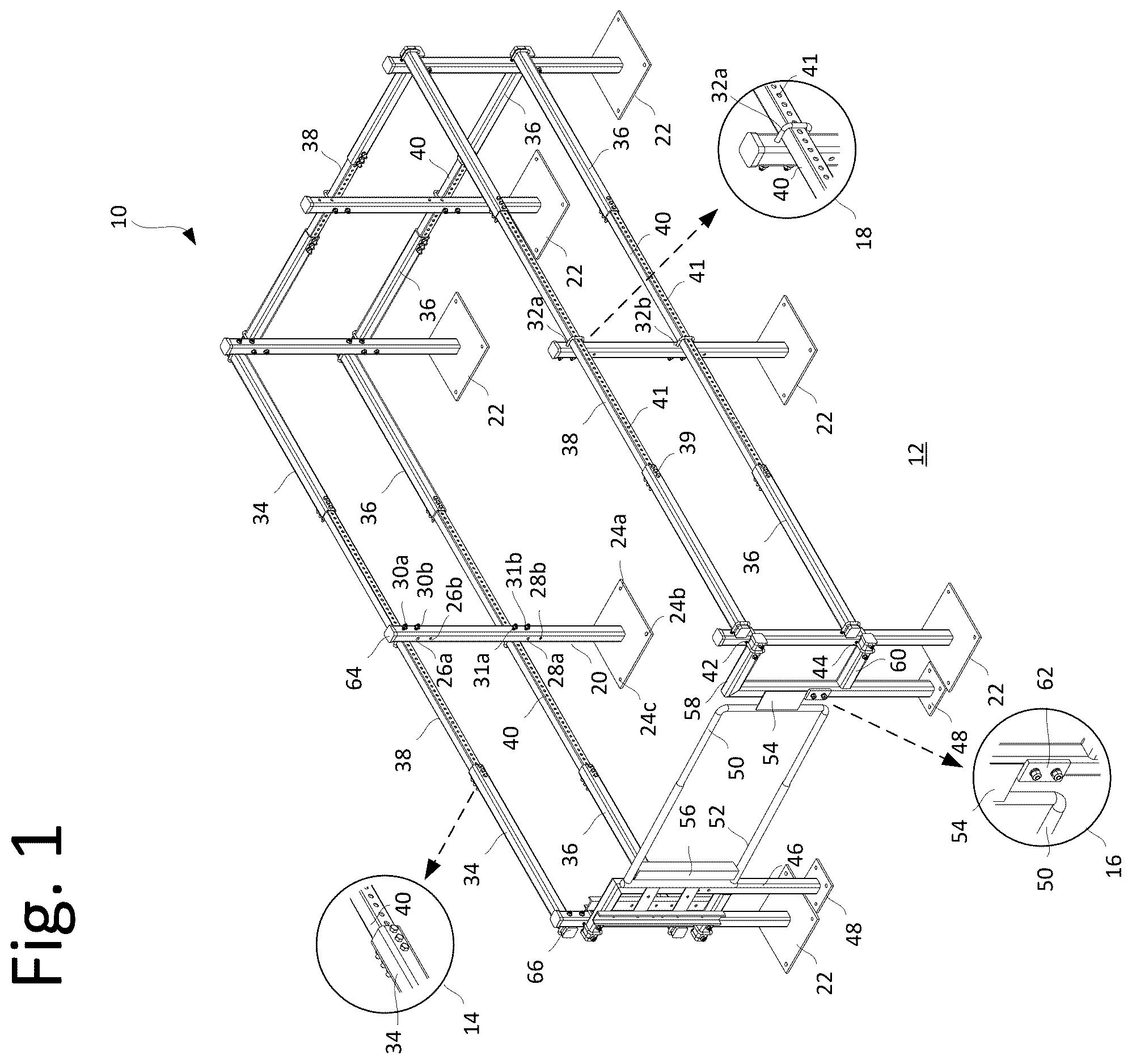 Patent US12612794 — Portable rooftop guardrail assembly — Figure 1