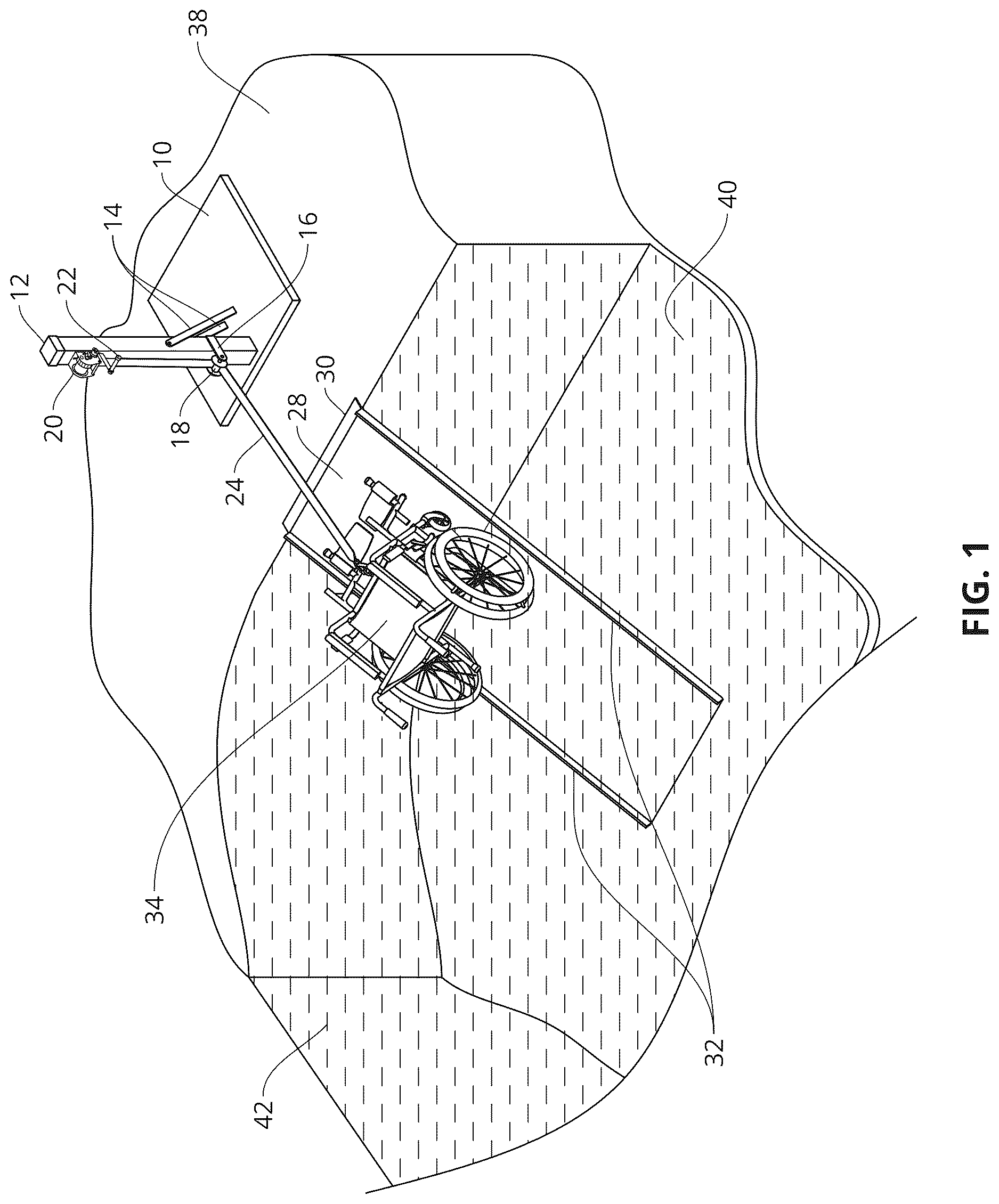 Patent US12612796 — Device and method for transferring handicapped or disabled persons into or out of a swimming pool — Figure 1