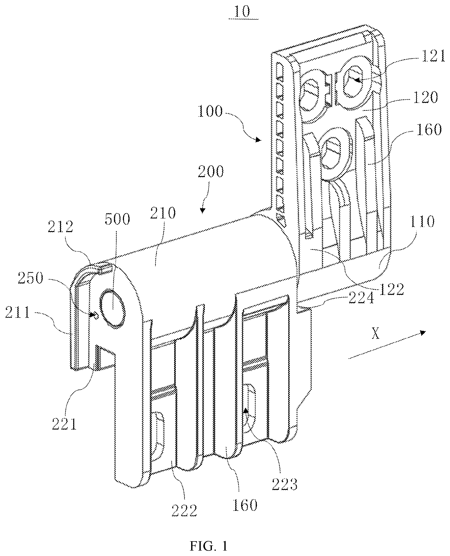Patent US12612813 — Hinge and opening and closing device — Figure 1