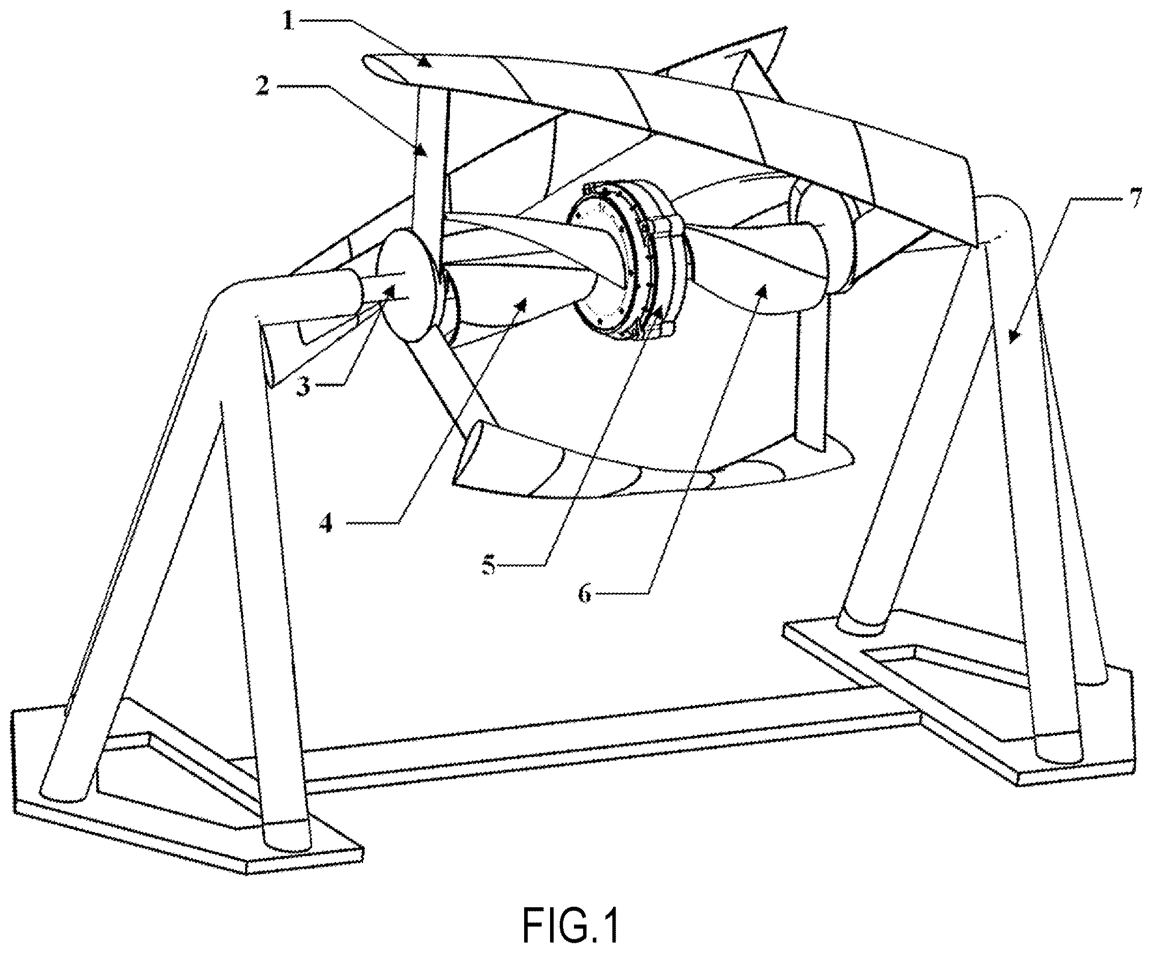Patent US12612892 — Hydropower device combining lift and drag effects — Figure 1