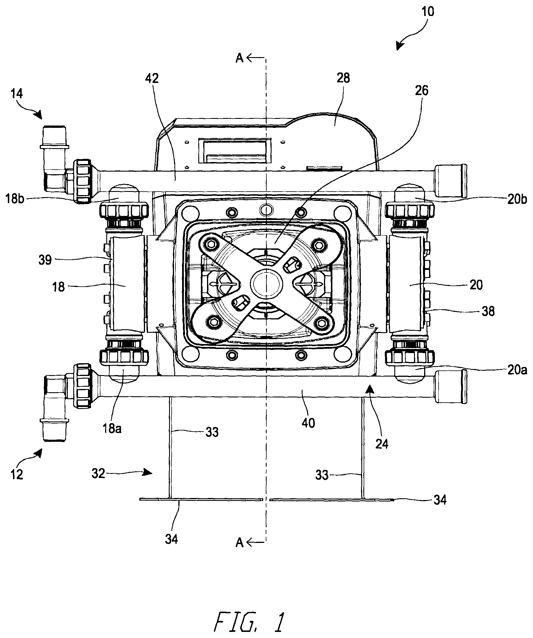 Patent US12612905 — Multiple diaphragm pump — Figure 1