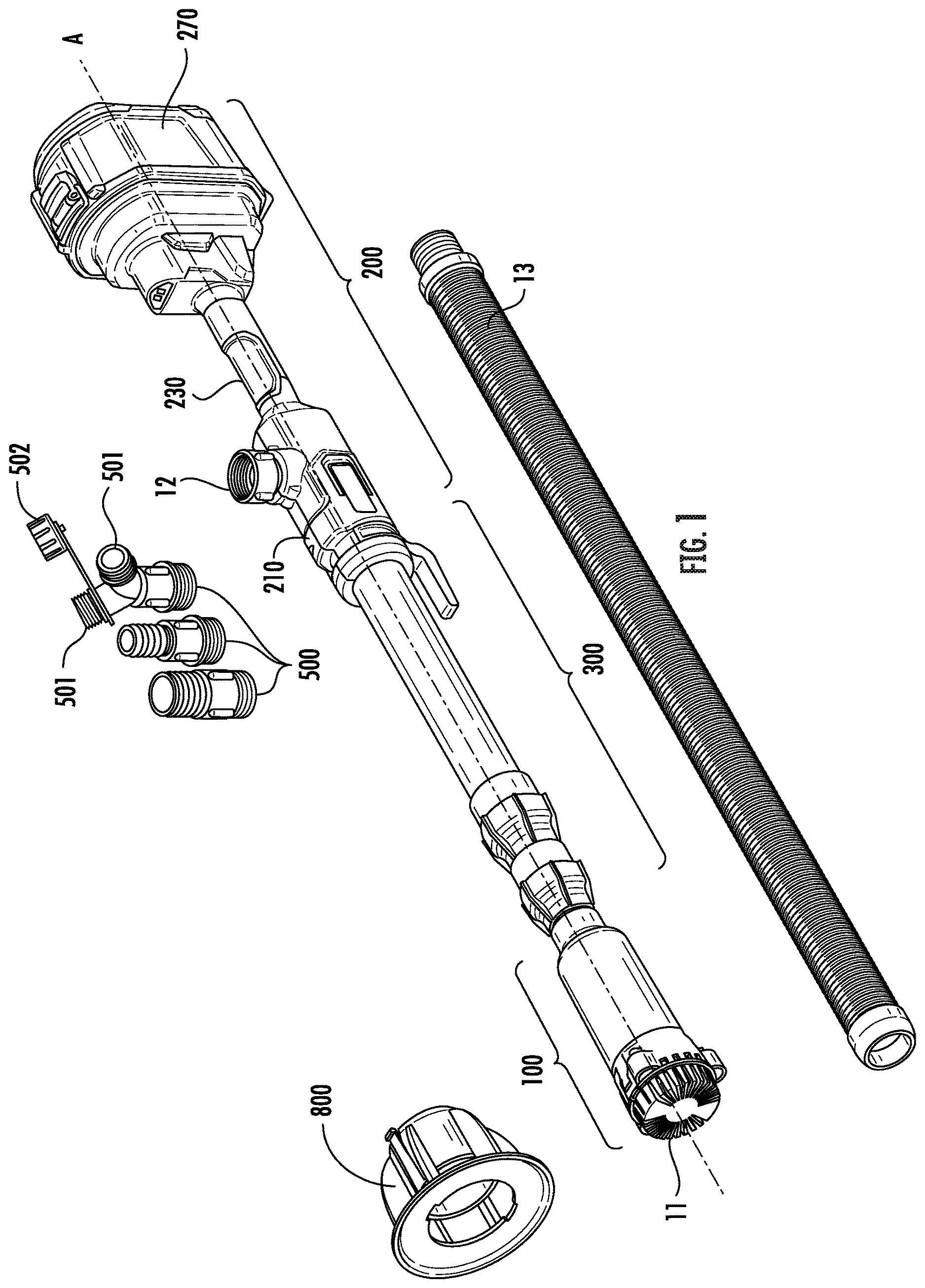 Patent US12612916 — Portable pump with telescopic tubes — Figure 1