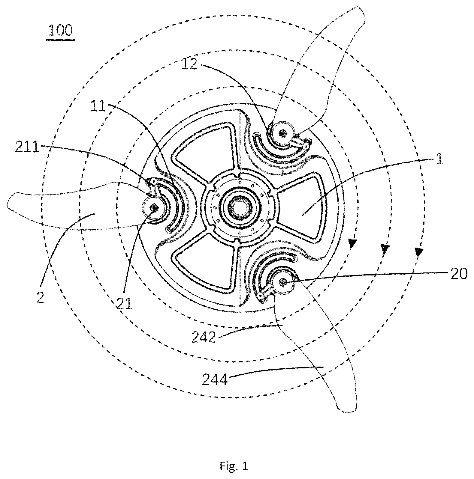 Patent US12612926 — Fan blade, fan and fan lamp — Figure 1