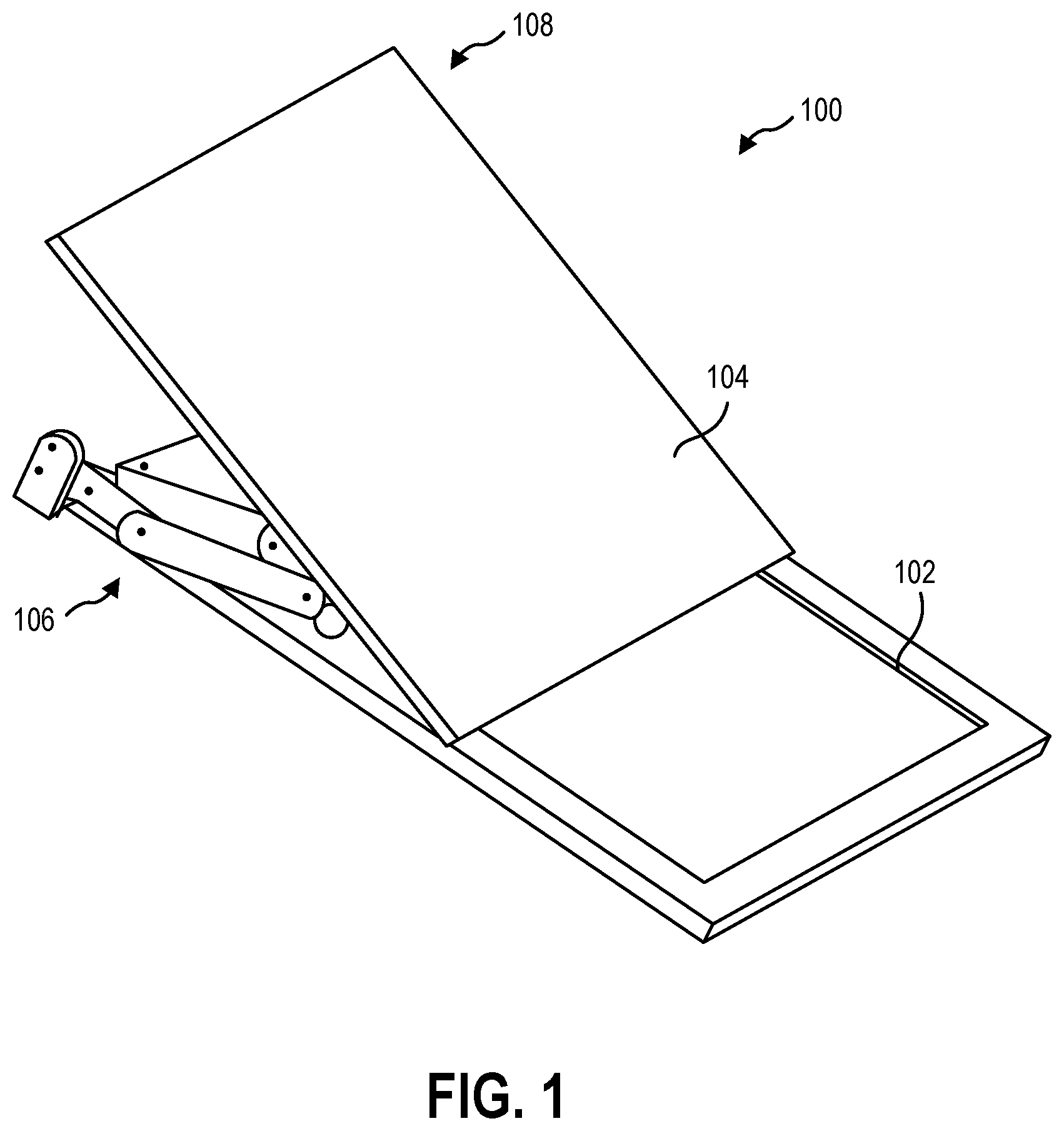 Patent US12612939 Figure 1 – Computing device hinge