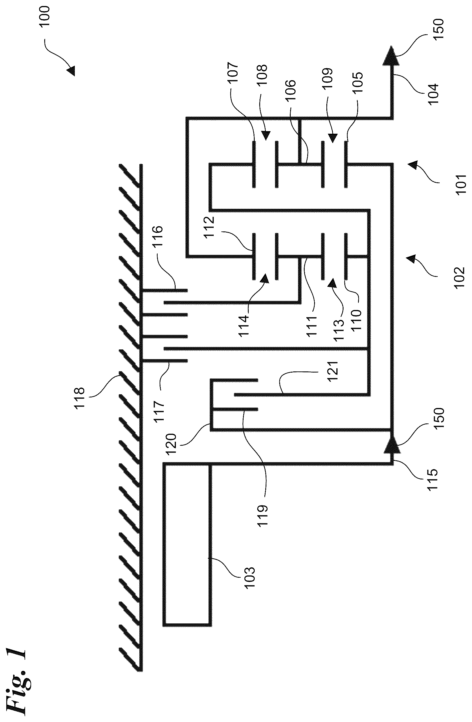 Patent US12612955 — Modular three-speed transmission for an electric drive system — Figure 1