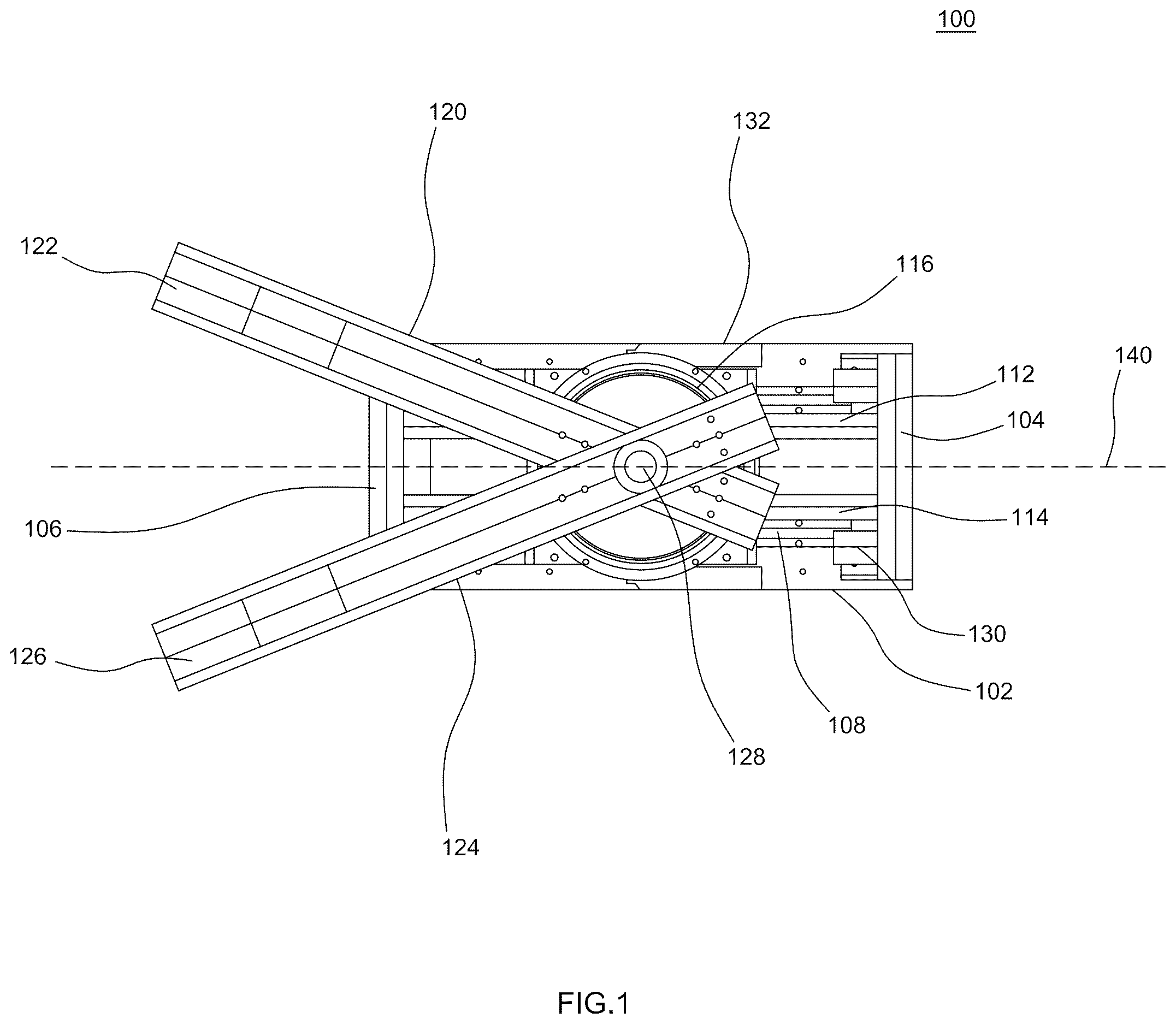 Patent US12612959 — Apparatus for converting rotational motion to linear motion — Figure 1