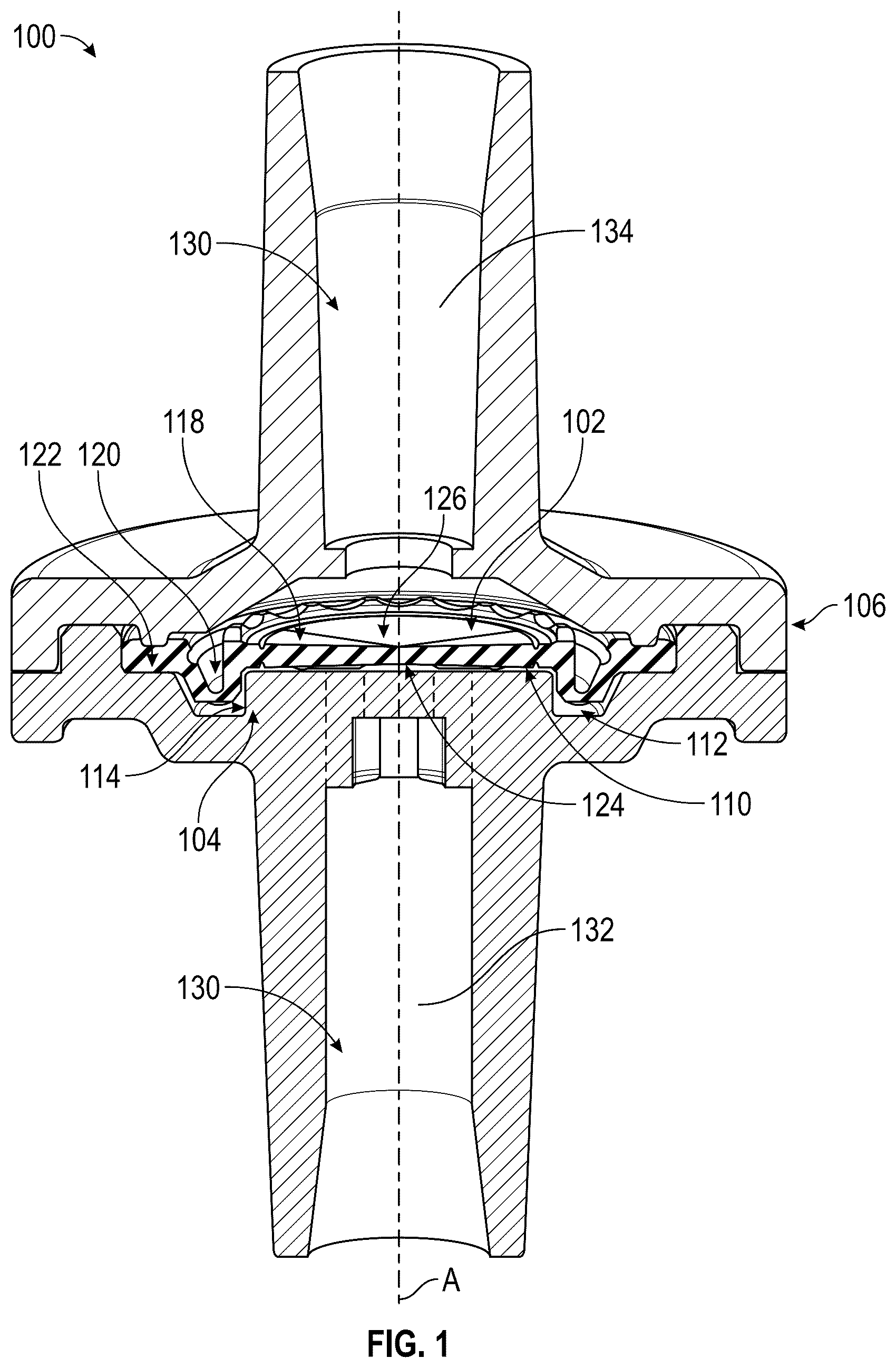 Patent US12612973 — Diaphragm check valve — Figure 1