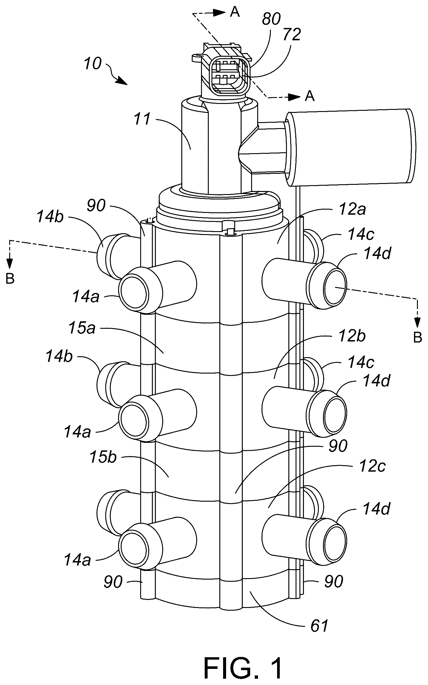 Patent US12612974 — Stacked valve assembly — Figure 1