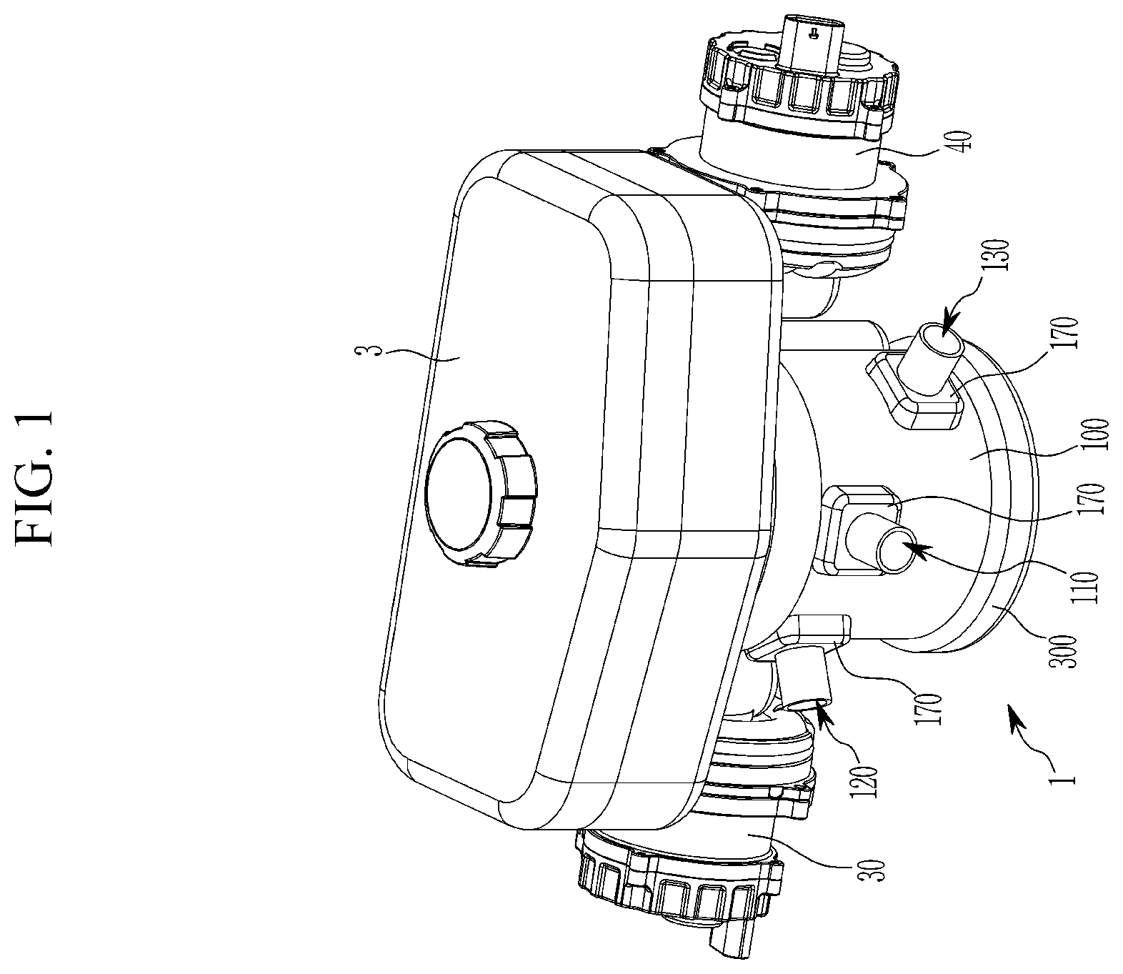 Patent US12612975 — Multi-way coolant valve and heat pump system having the same — Figure 1