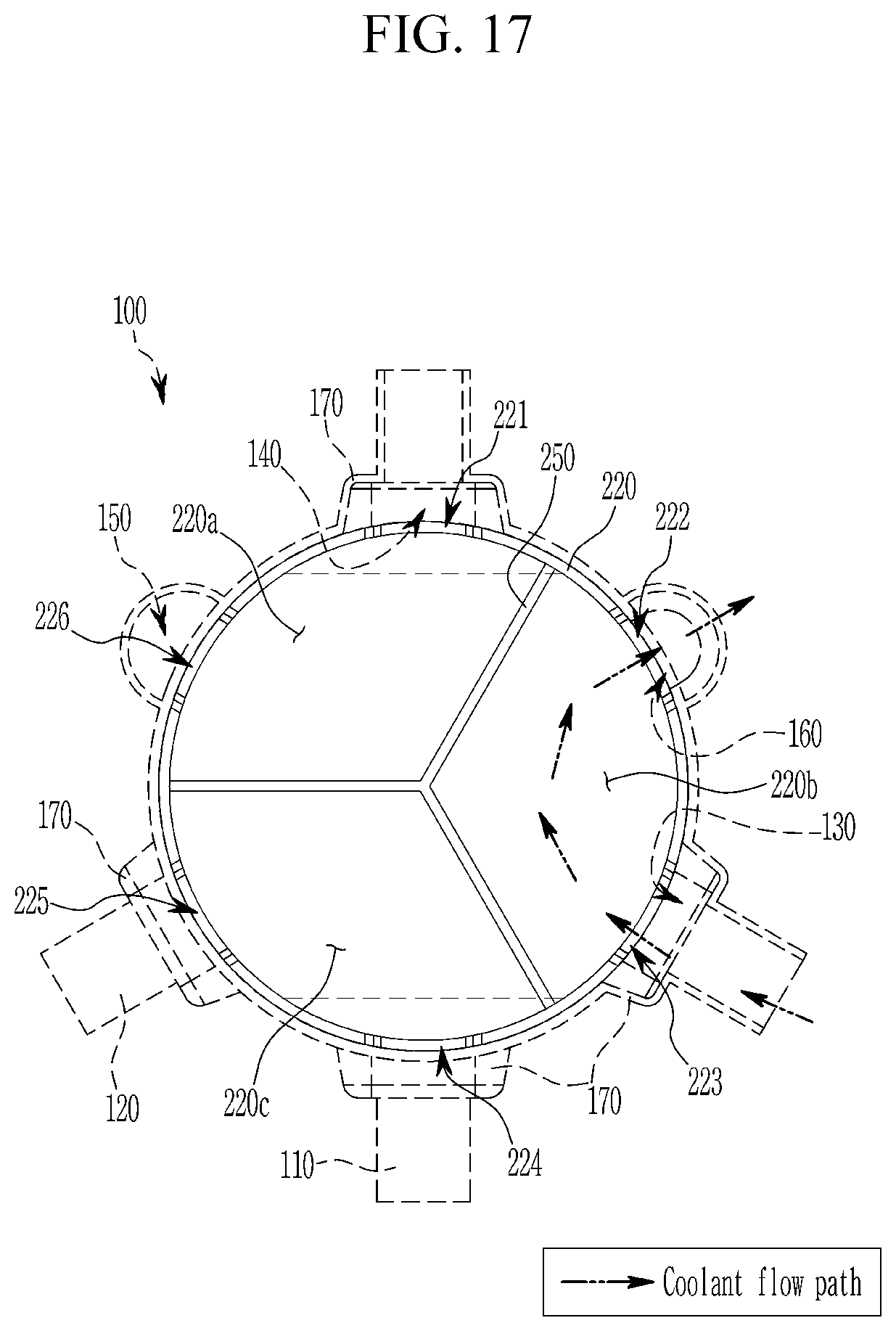 Patent US12612975 Figure 17 – Multi-way coolant valve and heat pump system having the same