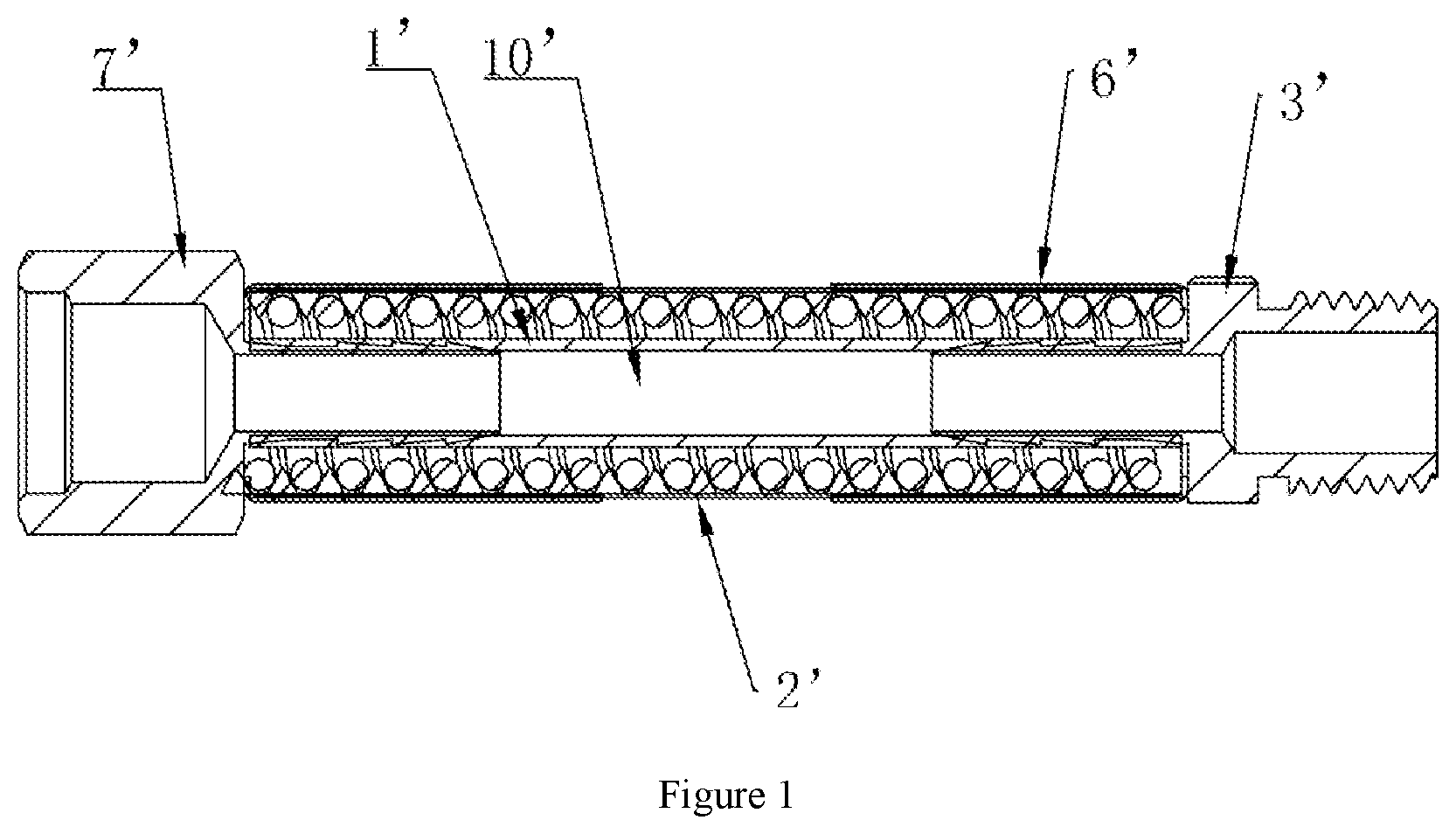 Patent US12612984 — Dust blowing gun extension pipe capable of being freely bent and shaped — Figure 1