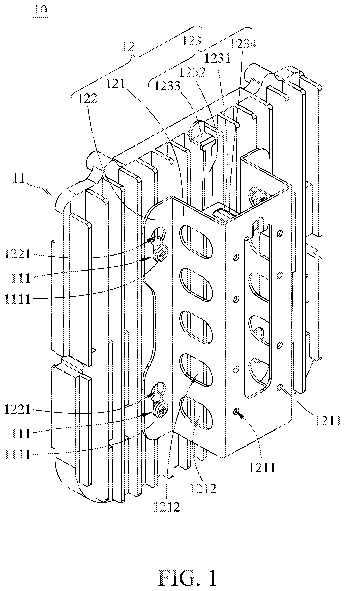 Patent US12612996 Figure 1 – Wall mount assembly and wall mount bracket